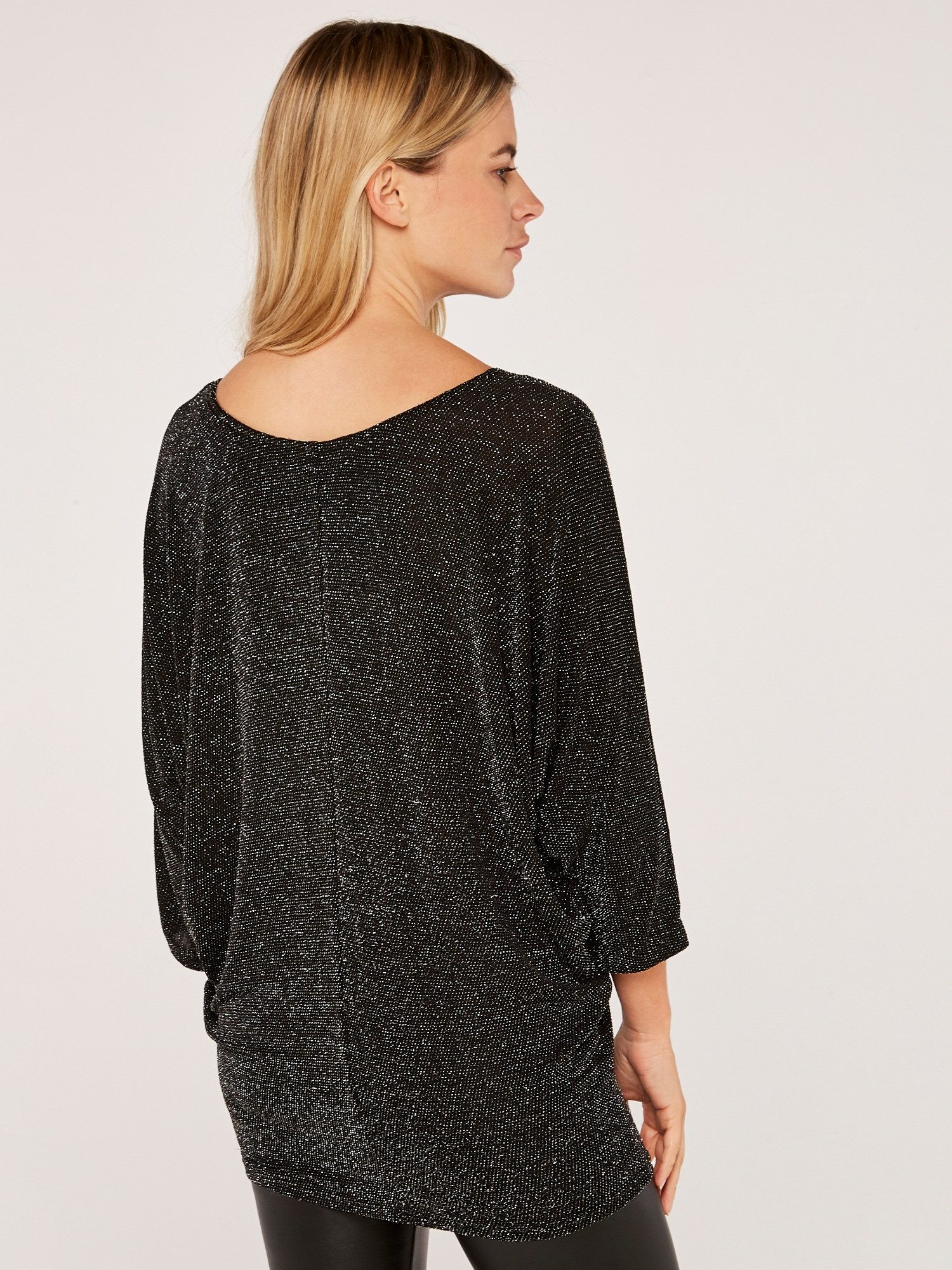 Apricot Fledermausshirt Langarmtop, (1-tlg) mit Glitzer günstig online kaufen