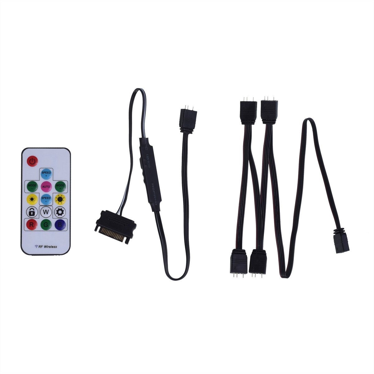 Xilence LQZ.ARGB_Set Remote - ARGB Fernsteuerung & 1zu4 Splitter Für PC-Beleuchtung (schwarz/weiß)