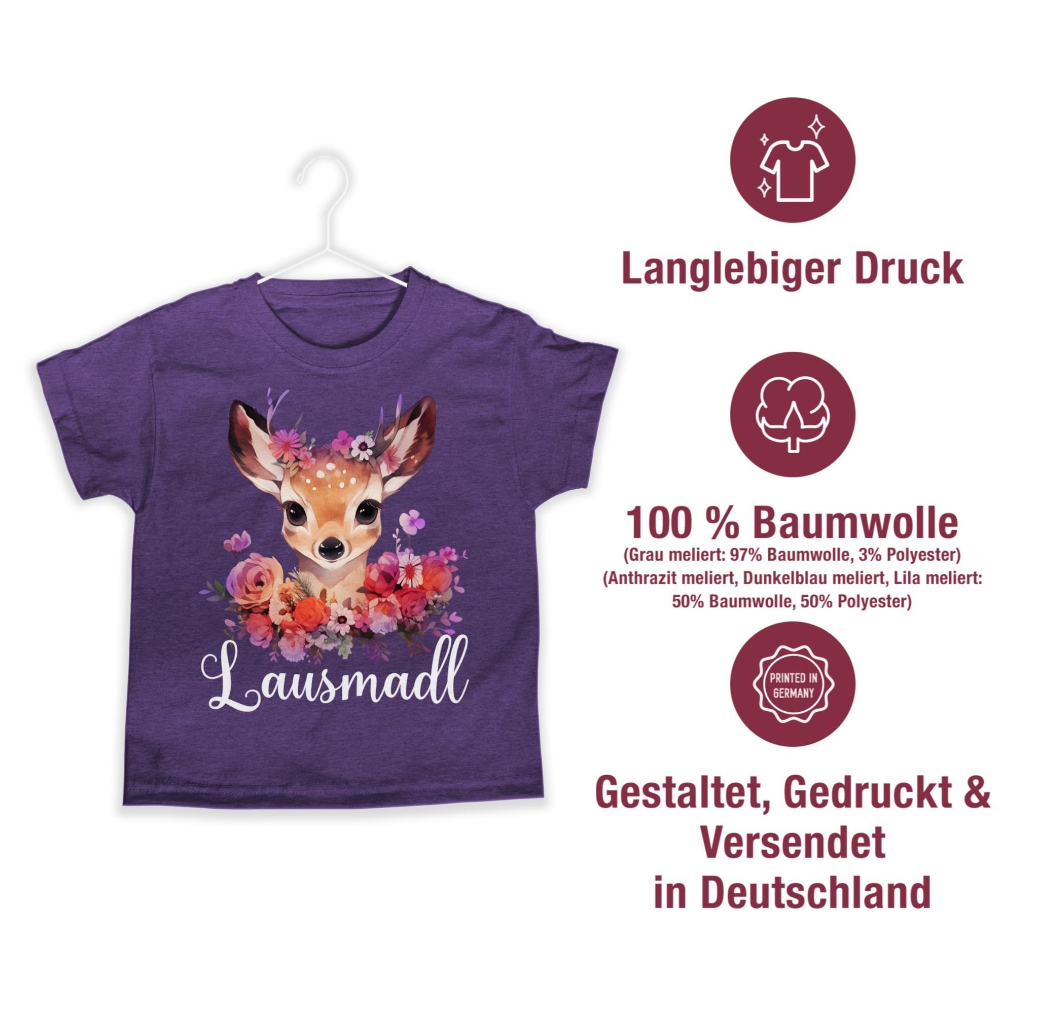 Lausmadl Lausdrindl Meliert Kinder Outfit 02 Shirtracer für Lila Mode Oktoberfest T-Shirt Lausmadel Lausmädchen