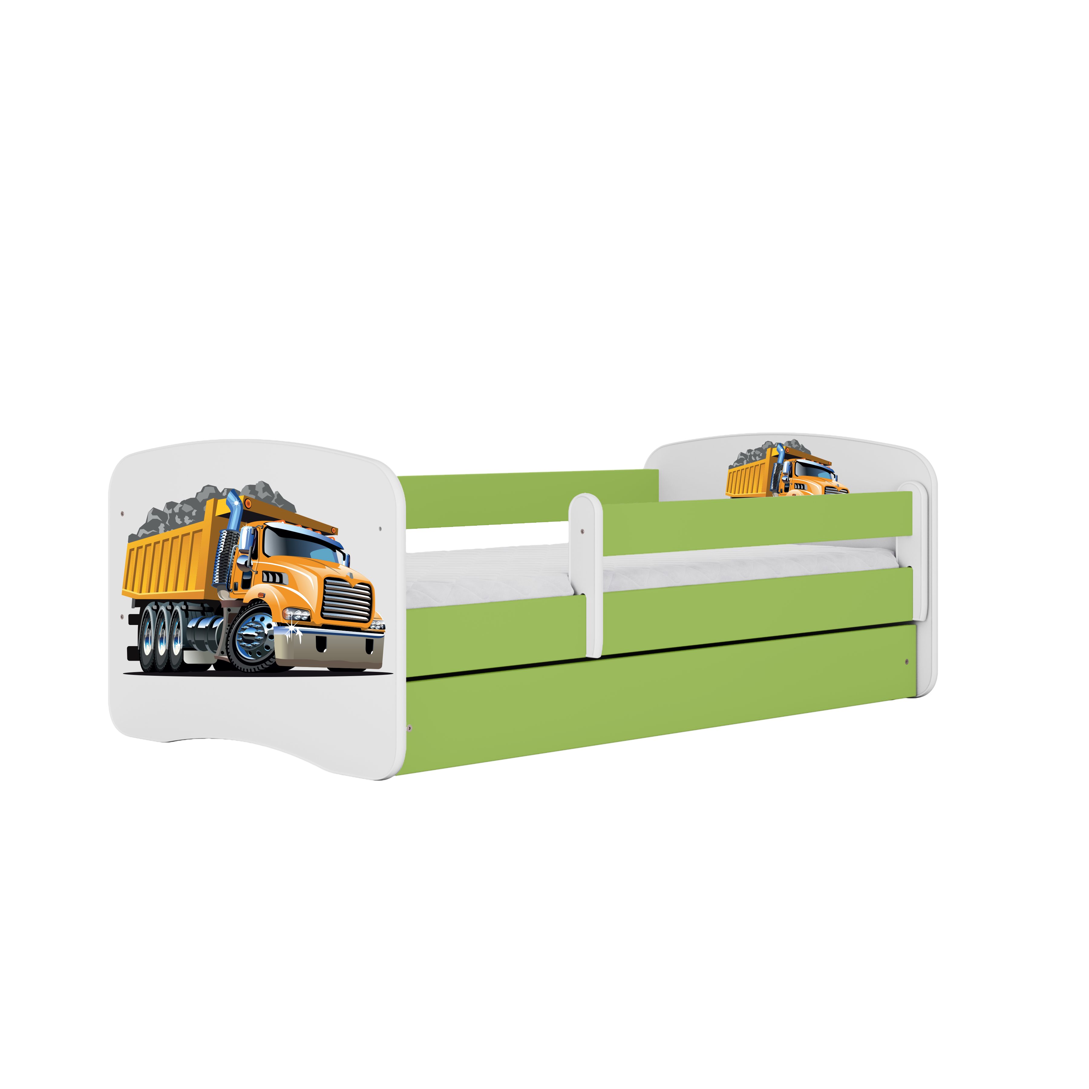 Raumhirsch Furniture Kinderbett 70x140, 80x160, 80x180 cm - Komplettset mit Schublade (Bett für Jungs, Einzelbett für Kinder 2–12 Jahre mit Rausfallschutz), verschiedene Farben & Designs