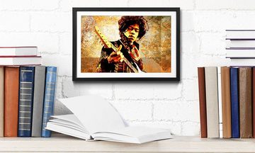 WandbilderXXL Bild mit Rahmen Jimi, Helden der Musik, Wandbild, in 4 Größen erhältlich
