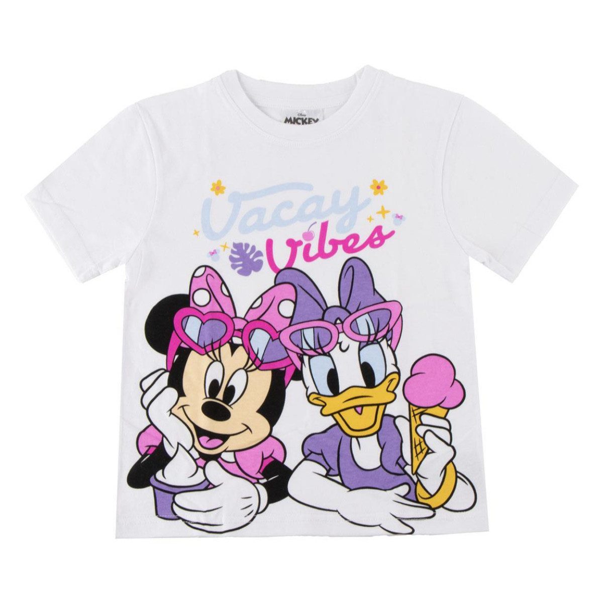 Disney Minnie Mouse T-Shirt - Kurzarmshirt Kinder Baumwollshirt Freizeit Sommer Kleidung (1-tlg)