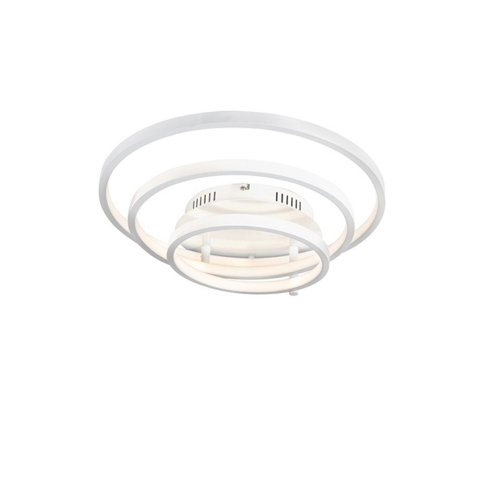 Qazqa Deckenleuchte Rondas, Dimmbar, LED fest integriert, Extra-Warmweiß, QAZQA Deckenleuchte, integrated, Weiß, Aluminium, Modern