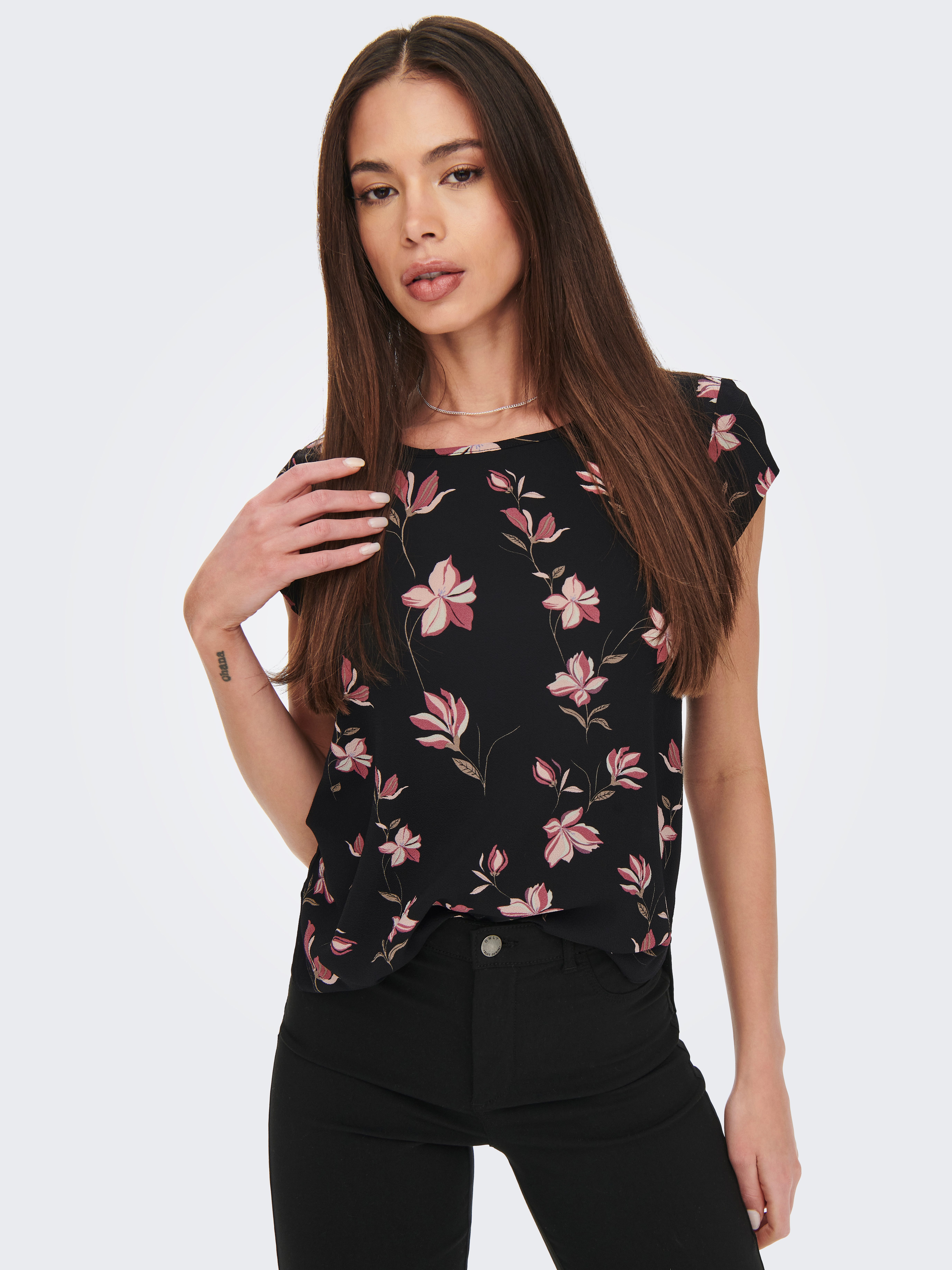 ONLY Shirtbluse ONLVIC S/S AOP TOP NOOS PTM mit Allover Druck