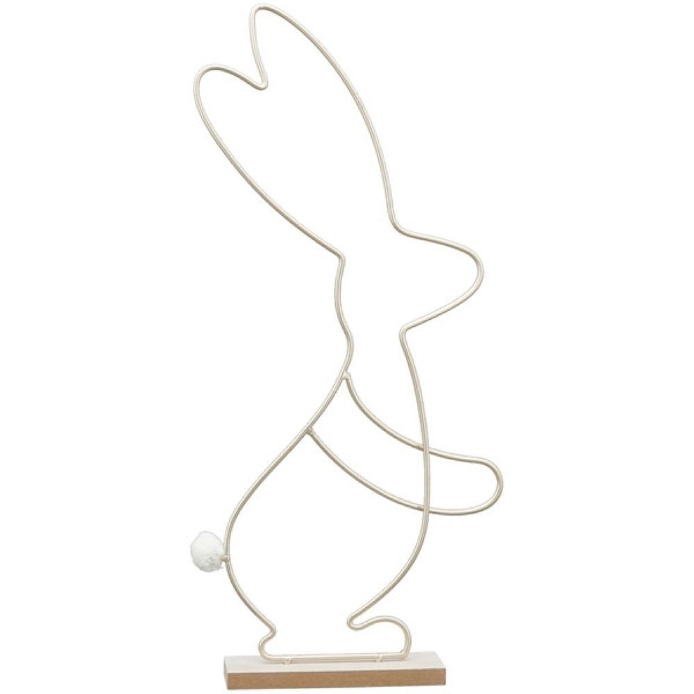 Exner GmbH Garten- & Wohnaccessoires Osterhase Deko Hase Gestell Gold Modern Ostern 47 cm, Modern