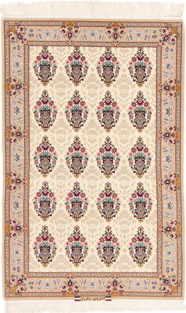 Orientteppich Isfahan Seidenkette 82x131 Handgeknüpfter Orientteppich, Nain Trading, rechteckig, Höhe: 6 mm