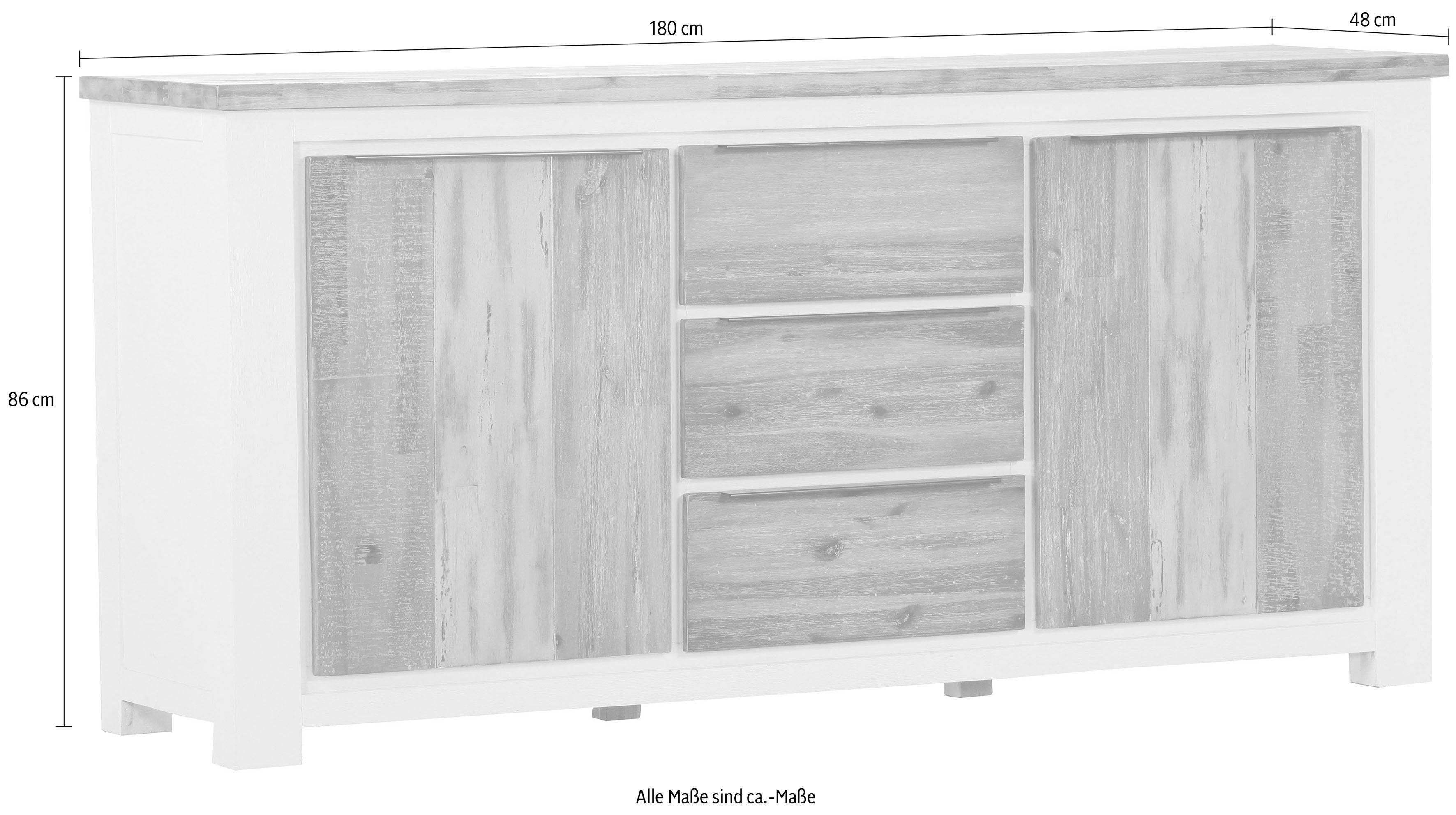 Gutmann Factory Sideboard Tampa, Kommode in modernem Vintage Stil, Breite 180 cm