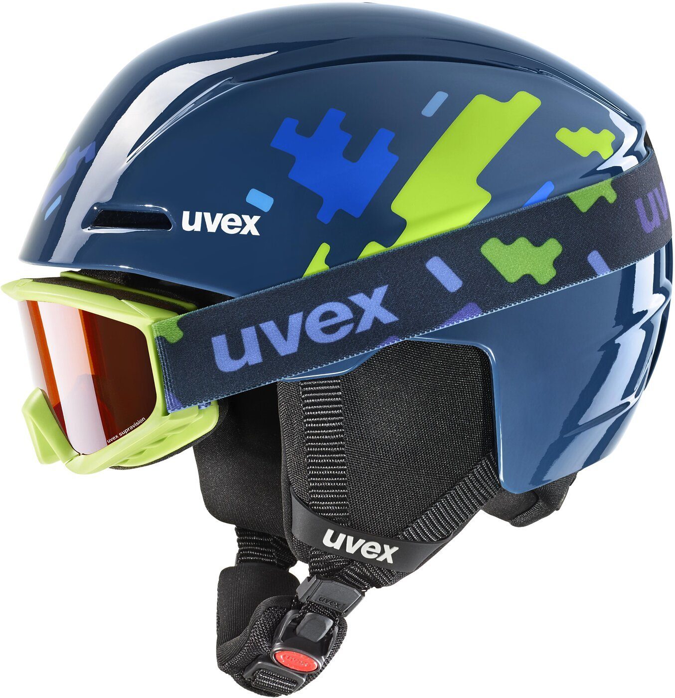 Uvex Skihelm uvex viti set 1103 blue puzzle