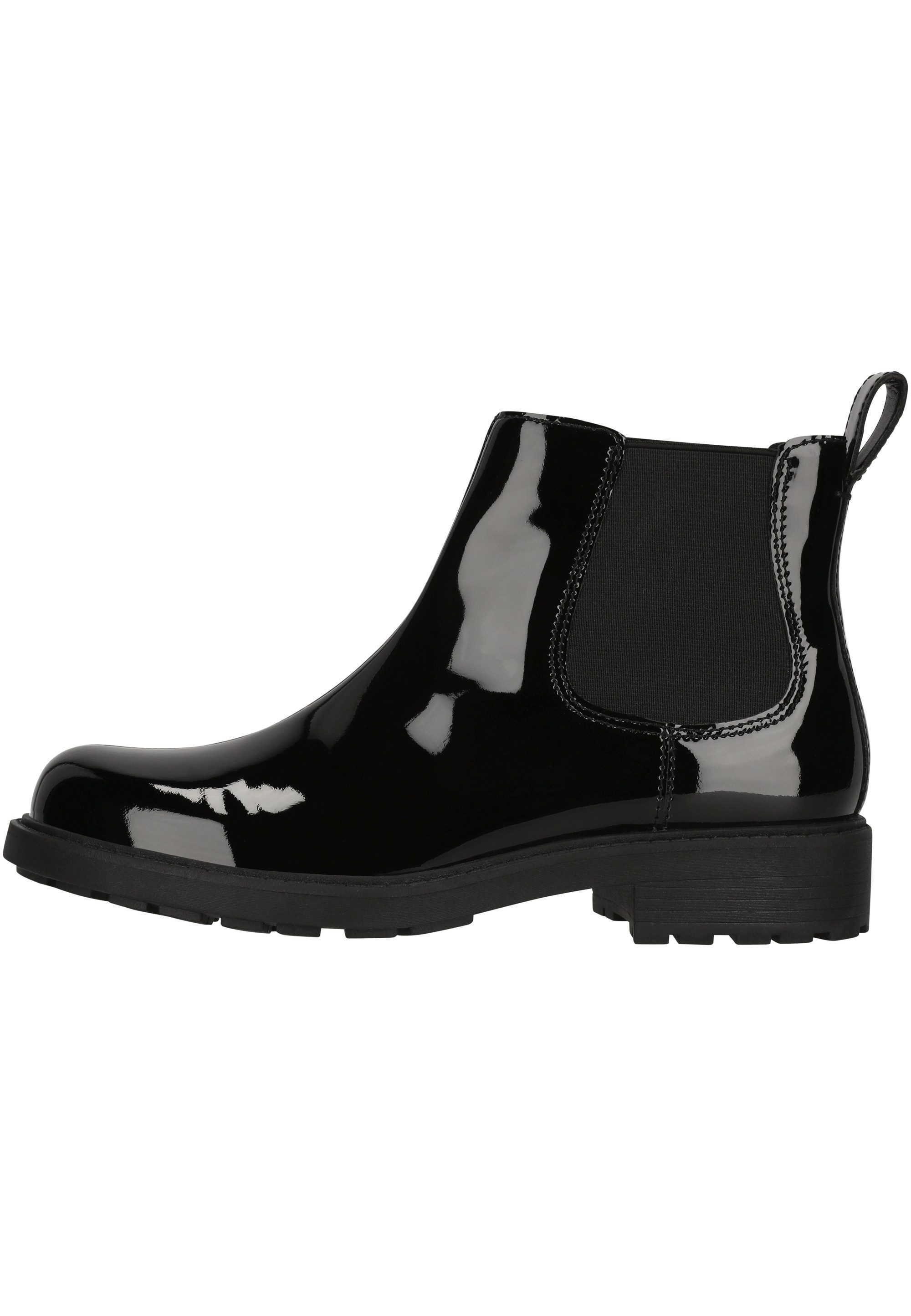 Clarks Orinoco2 Lane Black Pat Stiefelette mit dämpfender Eigenschaft