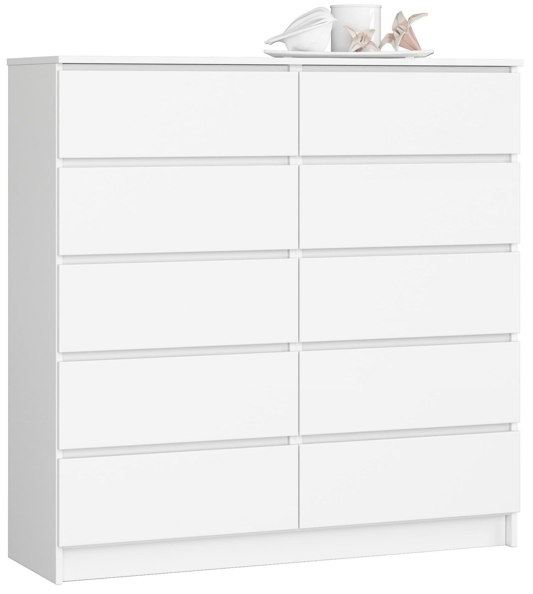 Raumhirsch Furniture Kommode mit 10 Schubladen 120 cm breit Holz Schrank, (viele Farbvarianten - Maße: 120 x 121 x 40 cm) - Hochwertig & stabil