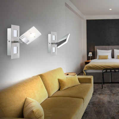 Globo LED Wandleuchte, LED-Leuchtmittel fest verbaut, Warmweiß, Wandleuchte Wandlampe Wandspot Spotstrahler beweglich LED 2er Set