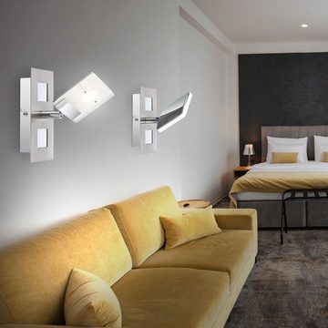 Globo LED Wandleuchte, LED-Leuchtmittel fest verbaut, Warmweiß, Wandleuchte Wandlampe Wandspot Spotstrahler beweglich LED