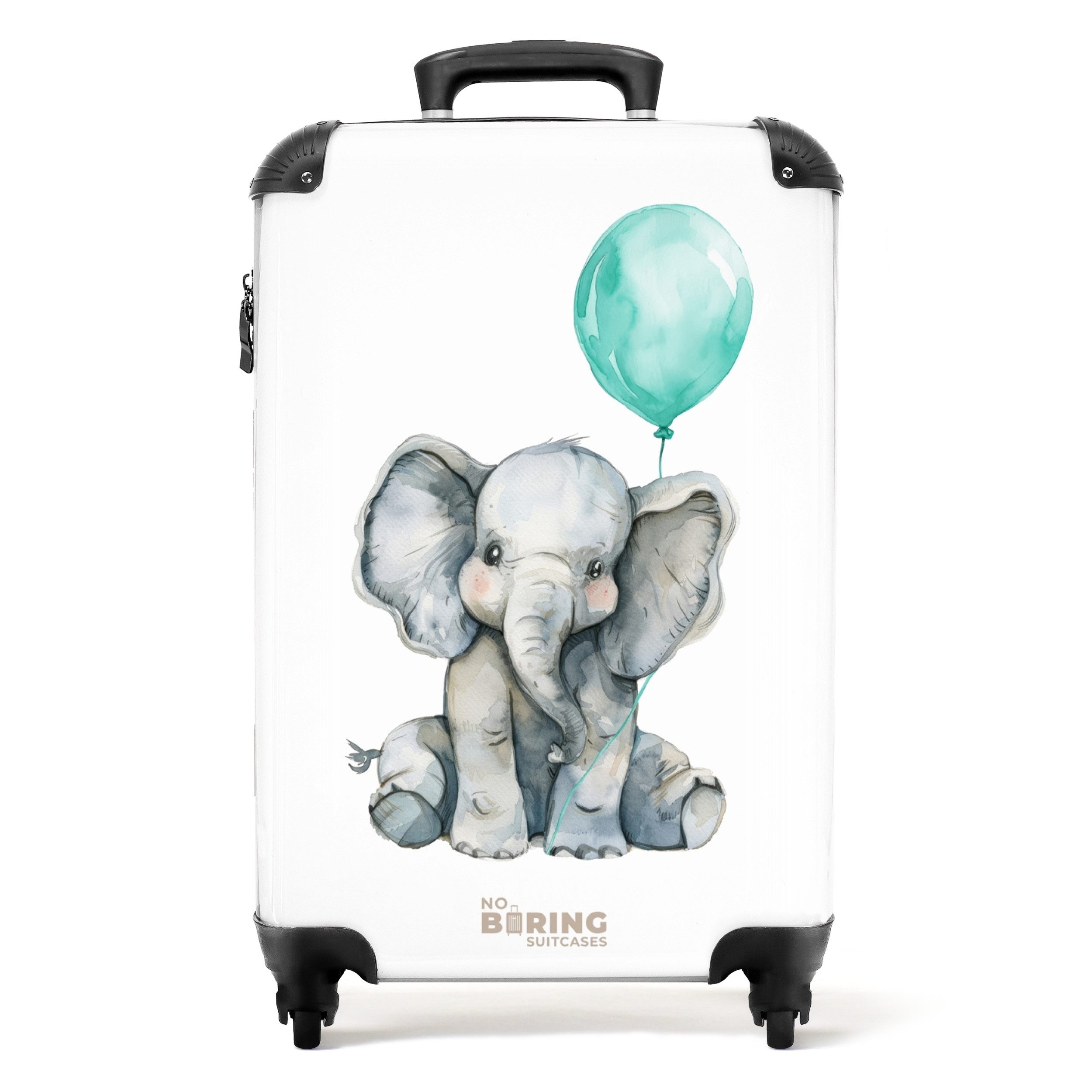 Kinderkoffer Elefant mit blauem Luftballon 55x35x20cm