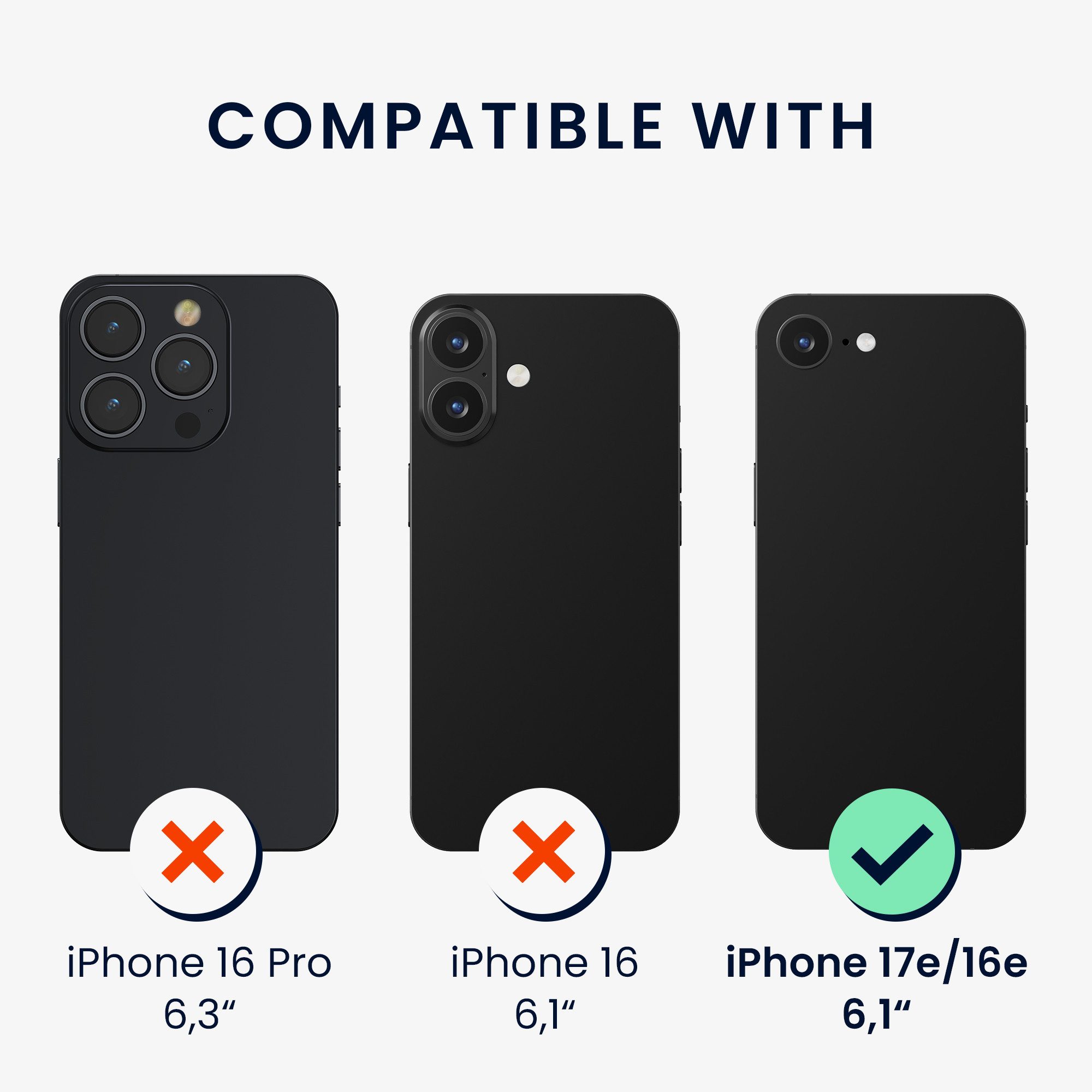 kwmobile Smartphone-Hülle Hülle für Apple iPhone 17e / iPhone 16e Handyhülle, Case kompatibel mit MagSafe - Cover mit Ringständer