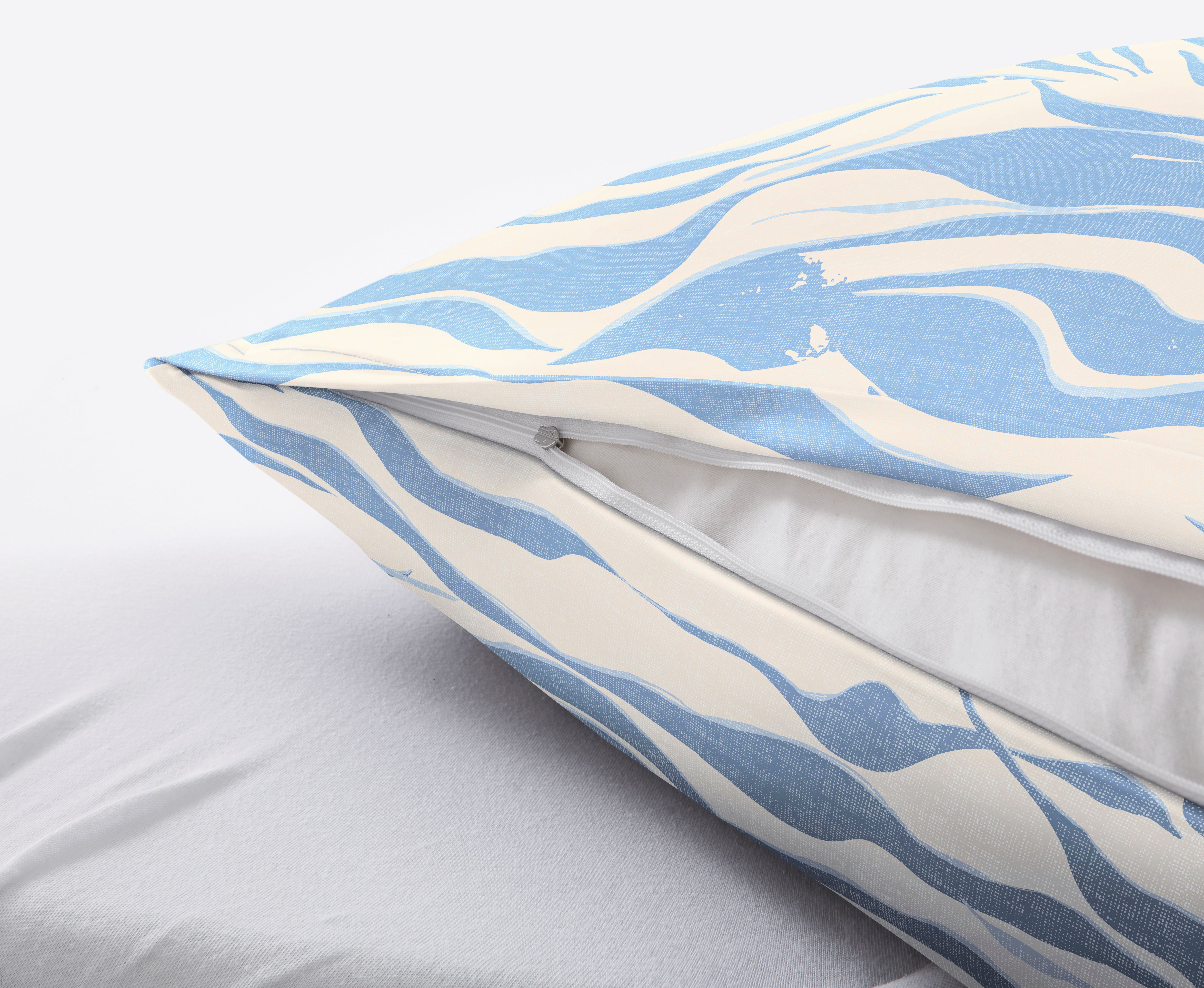 Kleine Wolke Bettwäsche Onda, Mako-Satin, 2 teilig, mit Wellenmotiv