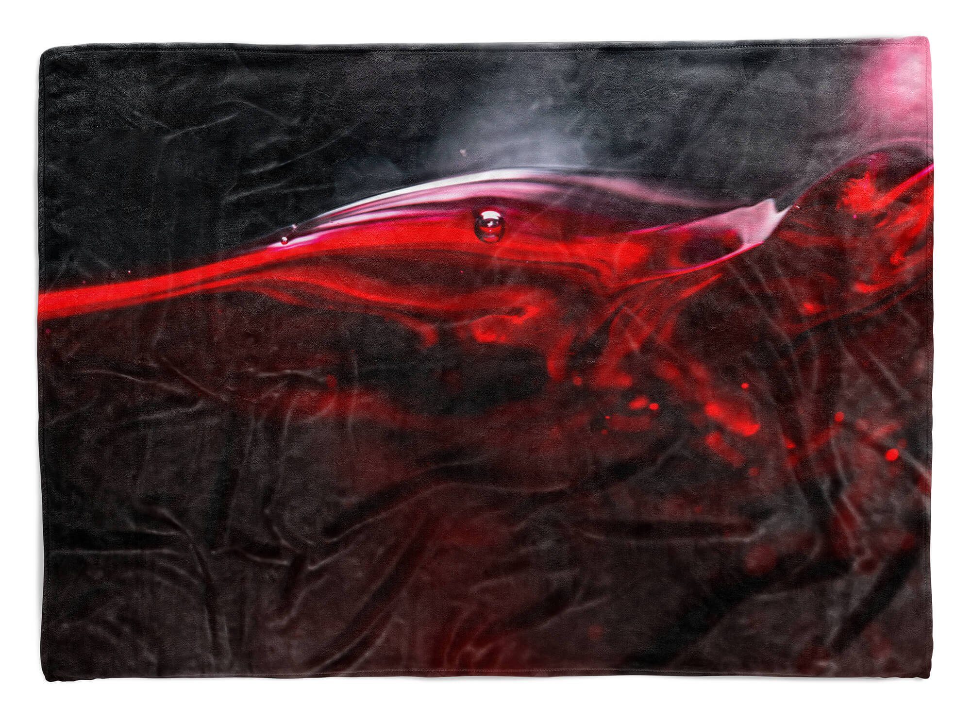 Handtücher Kunst, Kuscheldecke Strandhandtuch Handtuch mit Fotomotiv rotes Art Handtuch Wasser Sinus Baumwolle-Polyester-Mix (1-St), Saunatuch