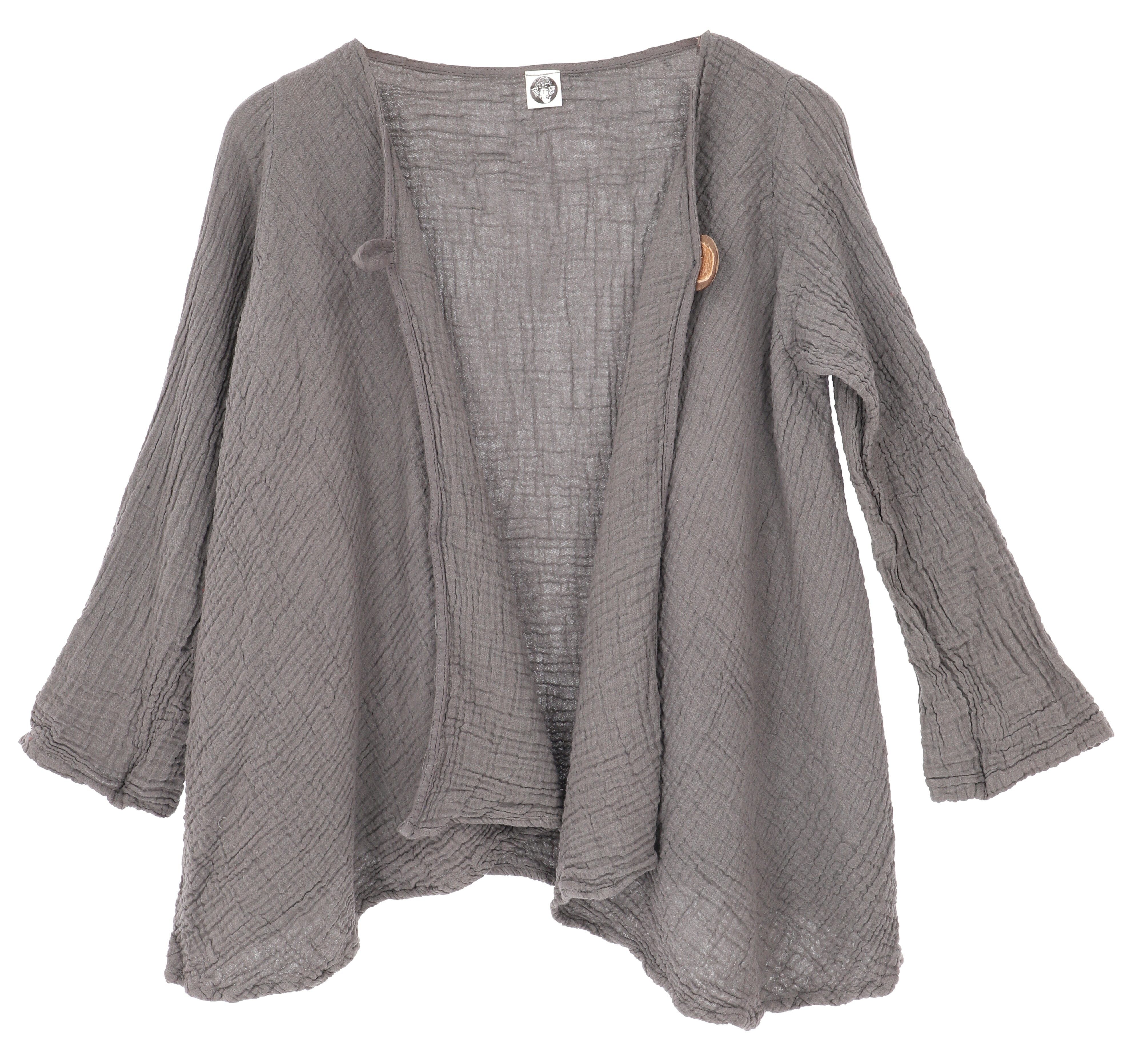 Guru-Shop Longbluse Musselin Boho Blusenjäckchen, kurze Baumwoll.. alternative Bekleidung