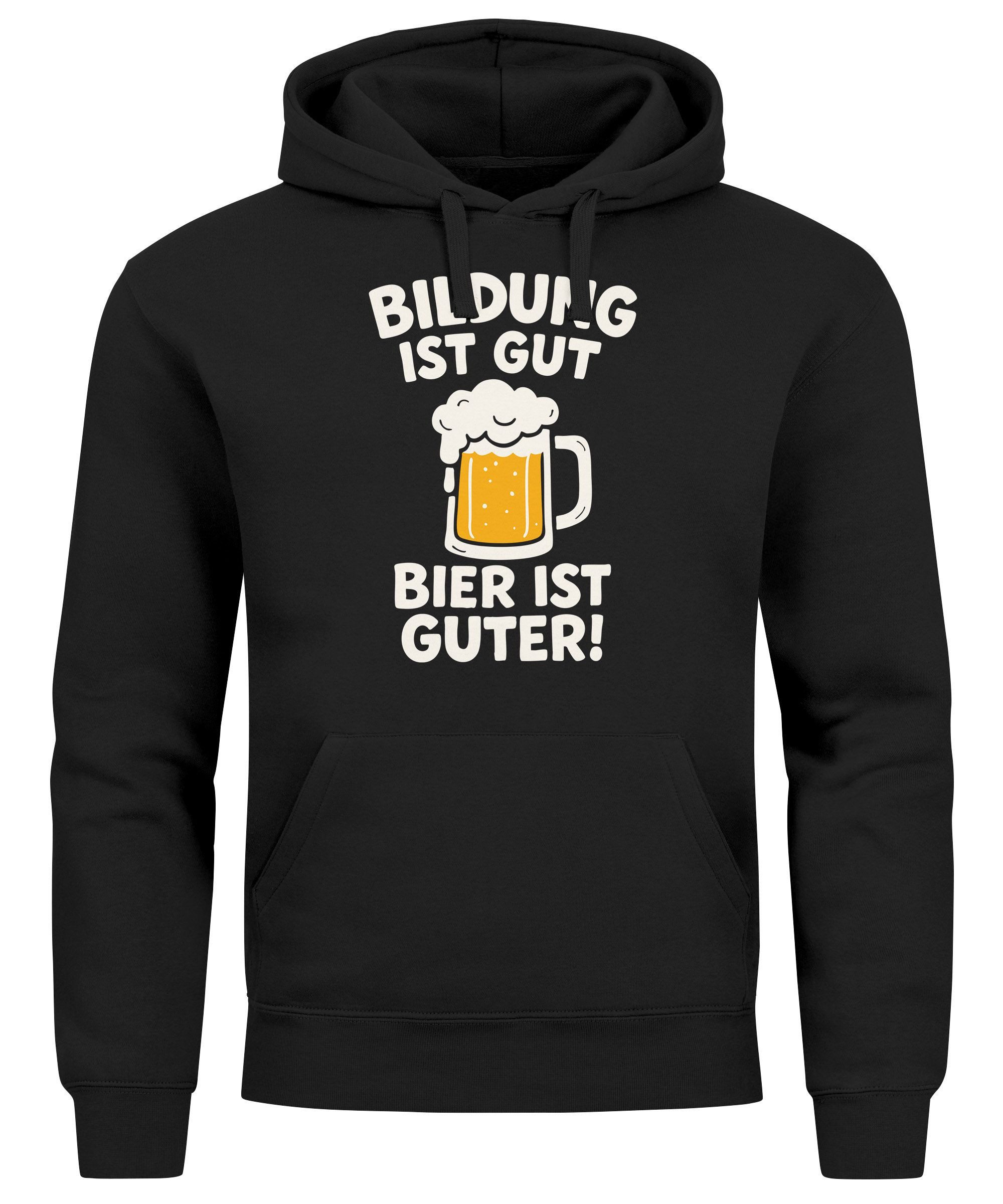 MoonWorks Hoodie Hoodie Herren für das Oktoberfest – Bildung ist gut Bier ist guter –