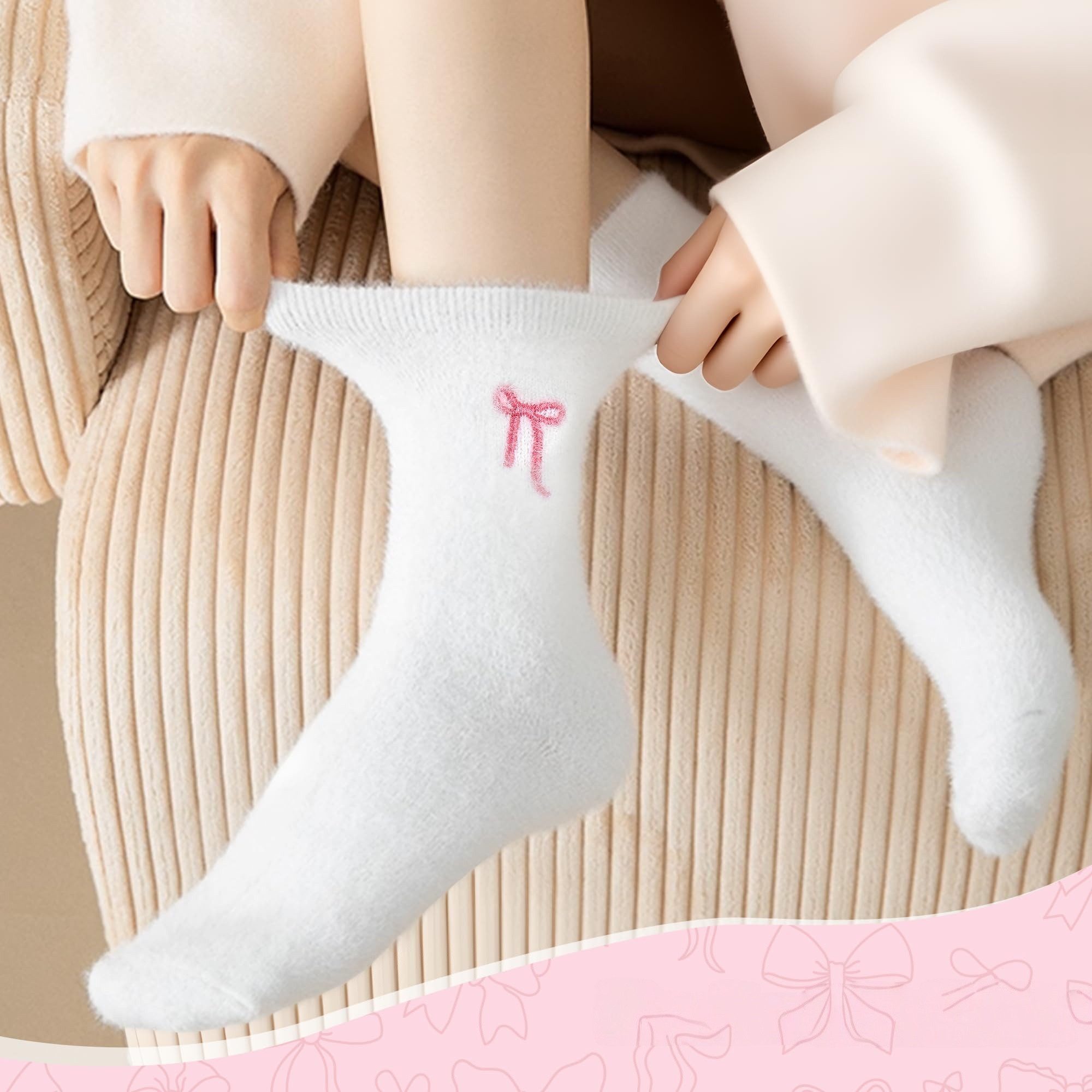 FOUORTUNATE-BEE Thermosocken 5 Paar Damen-Wintersocken mit Anti-Rutsch – Wa günstig online kaufen