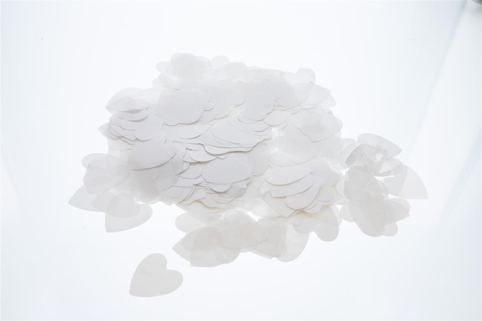 Party Factory Konfetti Party Popper 40cm Weiße Herzen Konfetti 5er Set
