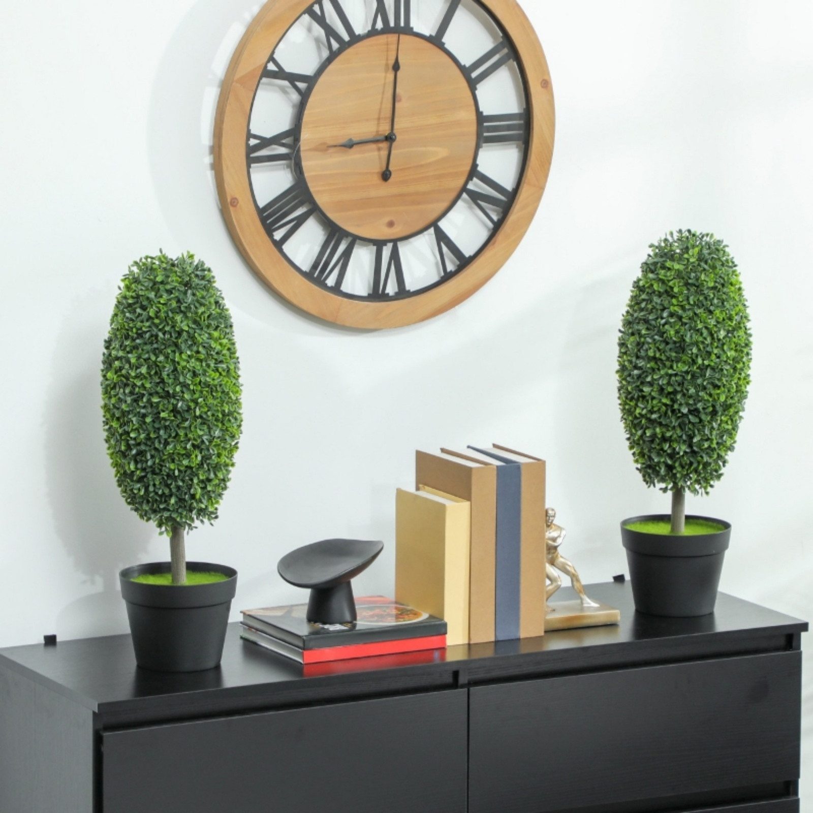 Kunstpflanze 2er Set künstlicher Baum im Topf 60 cm UV-beständig pflegefrei, Blossom, Höhe 60 cm, Dekopflanze für Zuhause Büro Terrasse