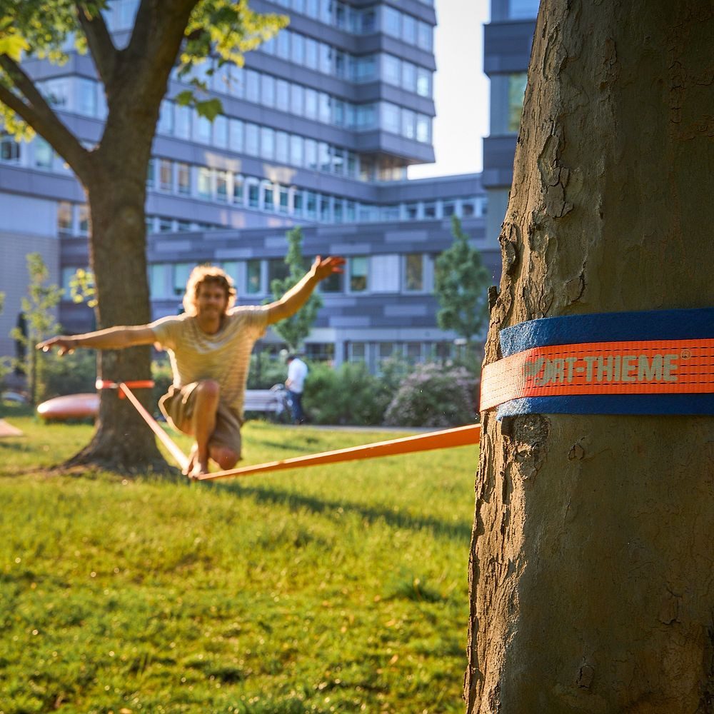 Sport-Thieme Slackline Slackline-Set Balance, Komplett-Set mit Baumschonern und Beutel