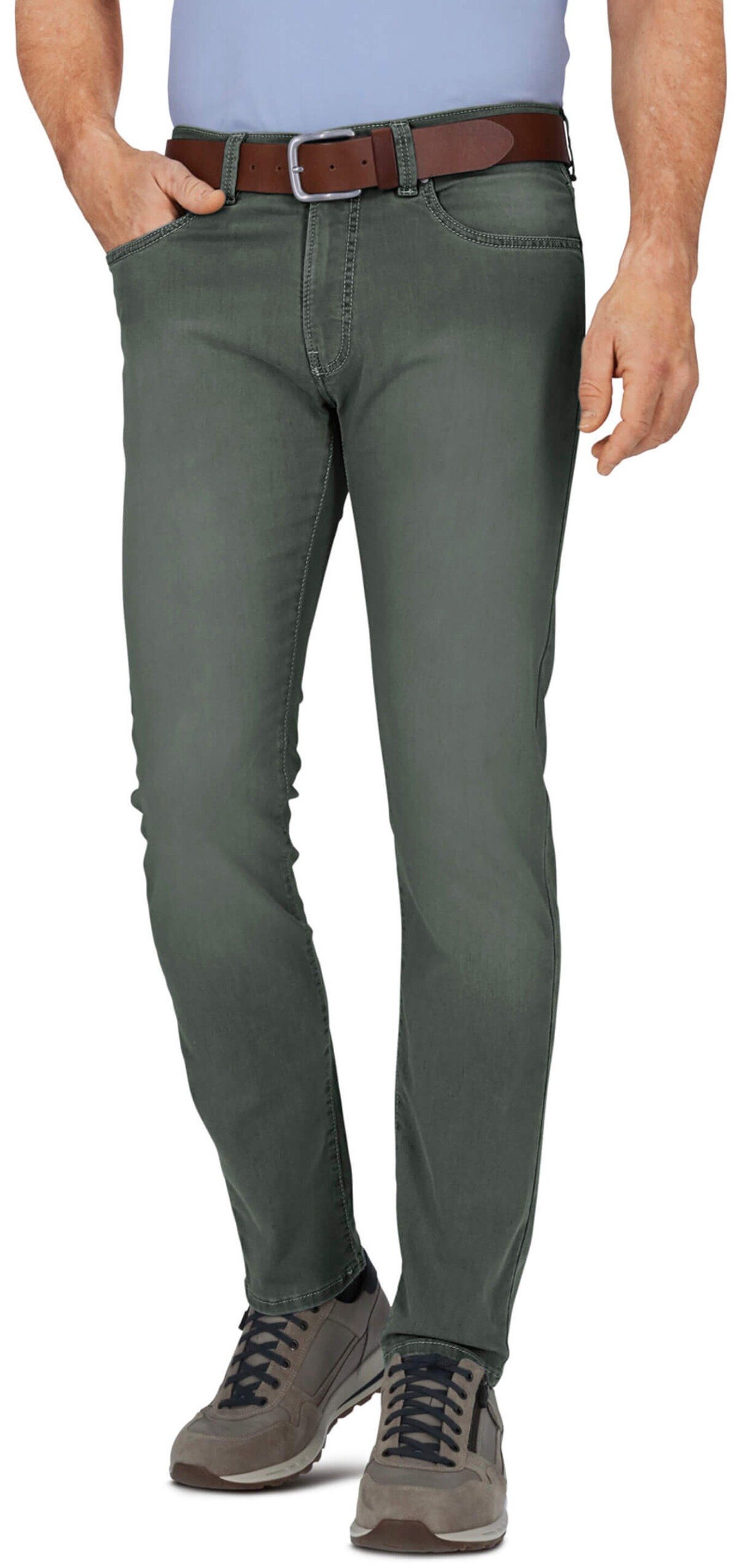 Pierre Cardin 5-Pocket-Jeans PIERRE graugrün Lyon CARDIN Five-Pocket-Jeans