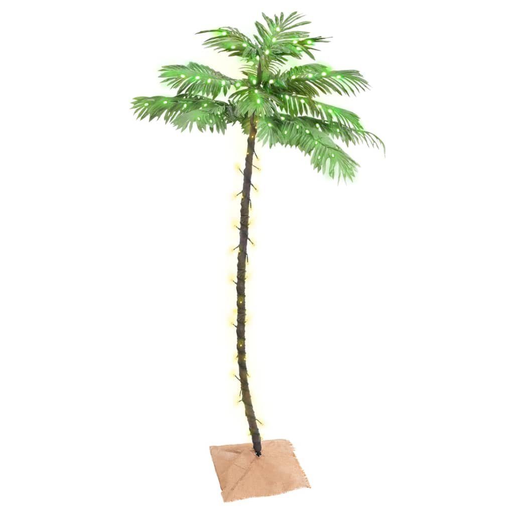 vidaXL LED Baum Künstliche Palme mit 96 LEDs Warmweiß 180 cm