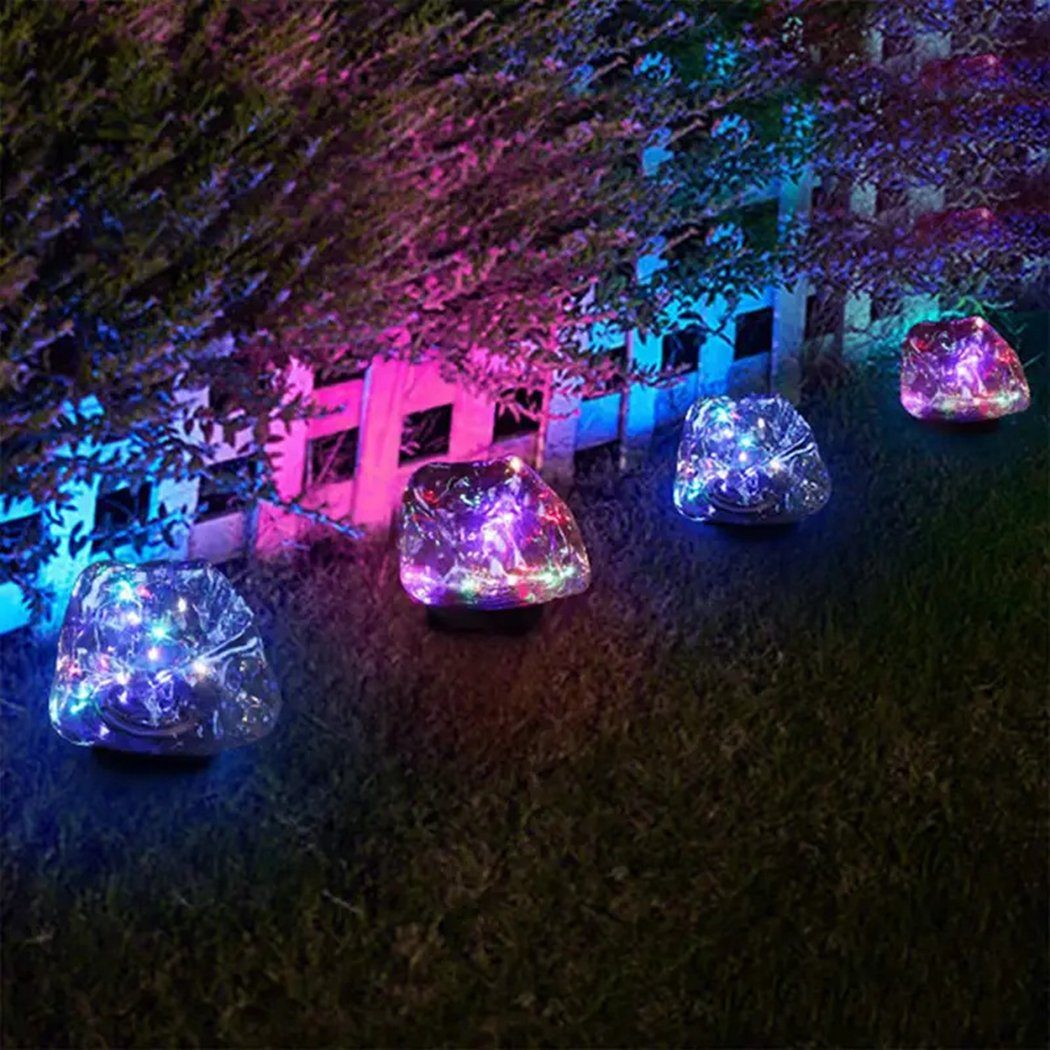 TUABUR Gartenleuchte in Solar-LED-Licht Purple Edelsteinform,wasserdichtes Außenlicht, Gartenlicht