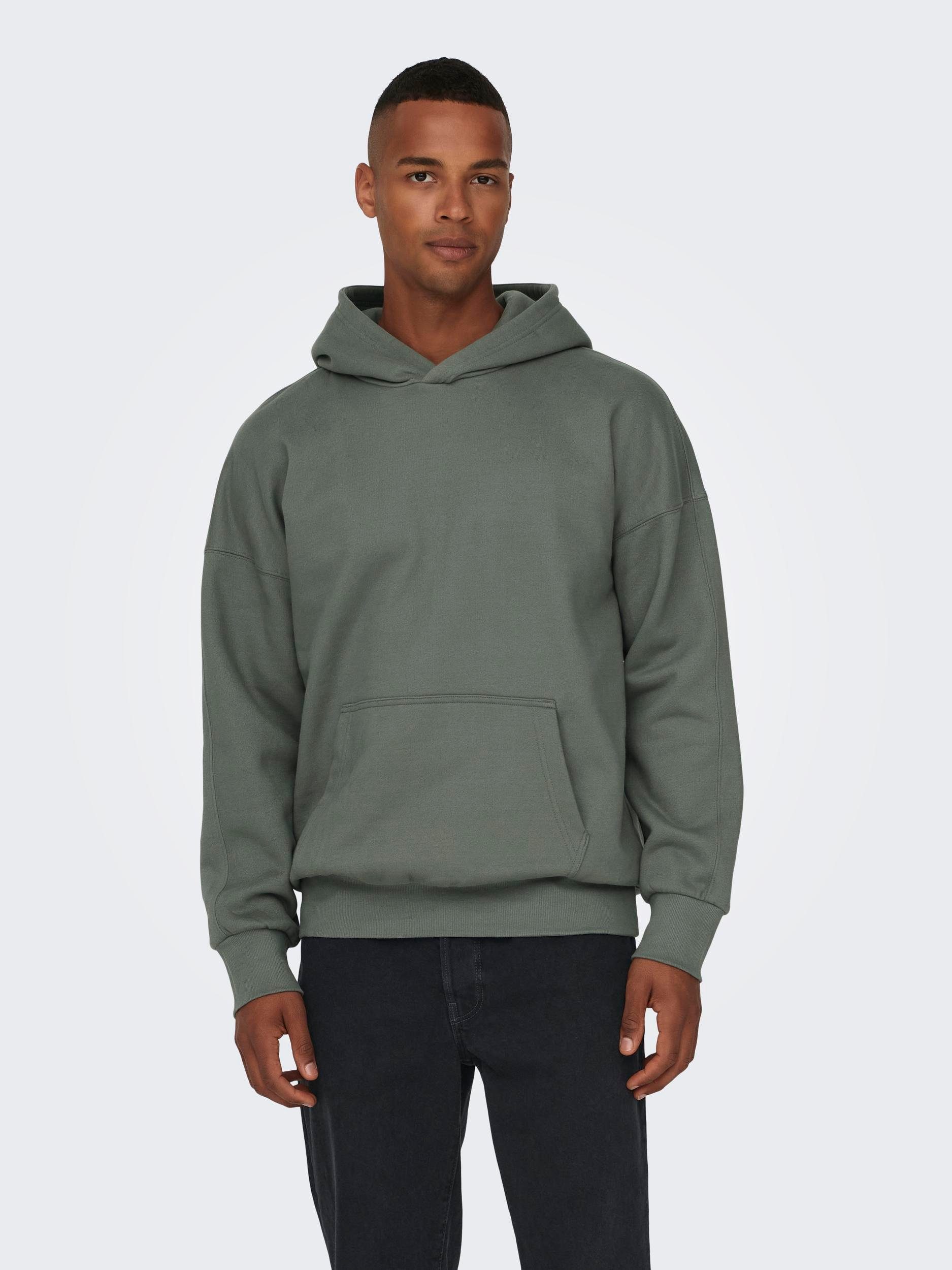 ONSDAN & LIFE NOOS Kapuzensweatshirt HOODIE ONLY Gray Castor RLX SONS SWEAT HEAVY