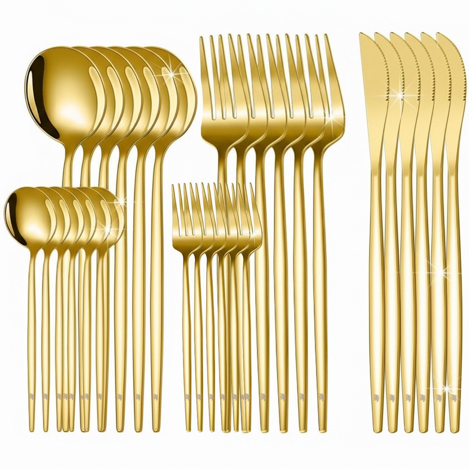 Roxlin Besteck-Set 30-teiliges Edelstahl-Besteckset modern & elegant 4 Farbe