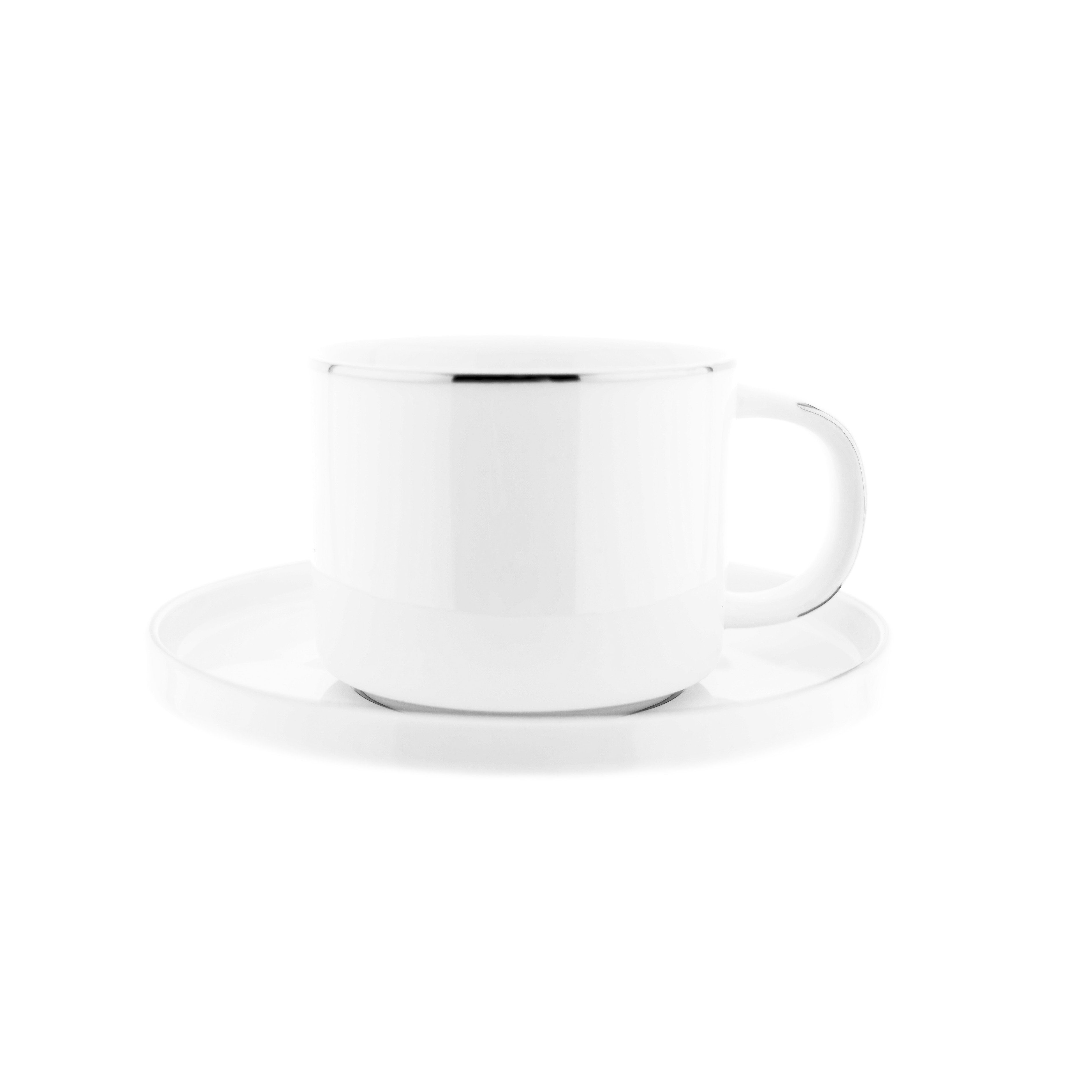 Mulex Tasse 12 Tlg. Kaffeetassen-Set mit Untertasse aus Porzellan 200 ml