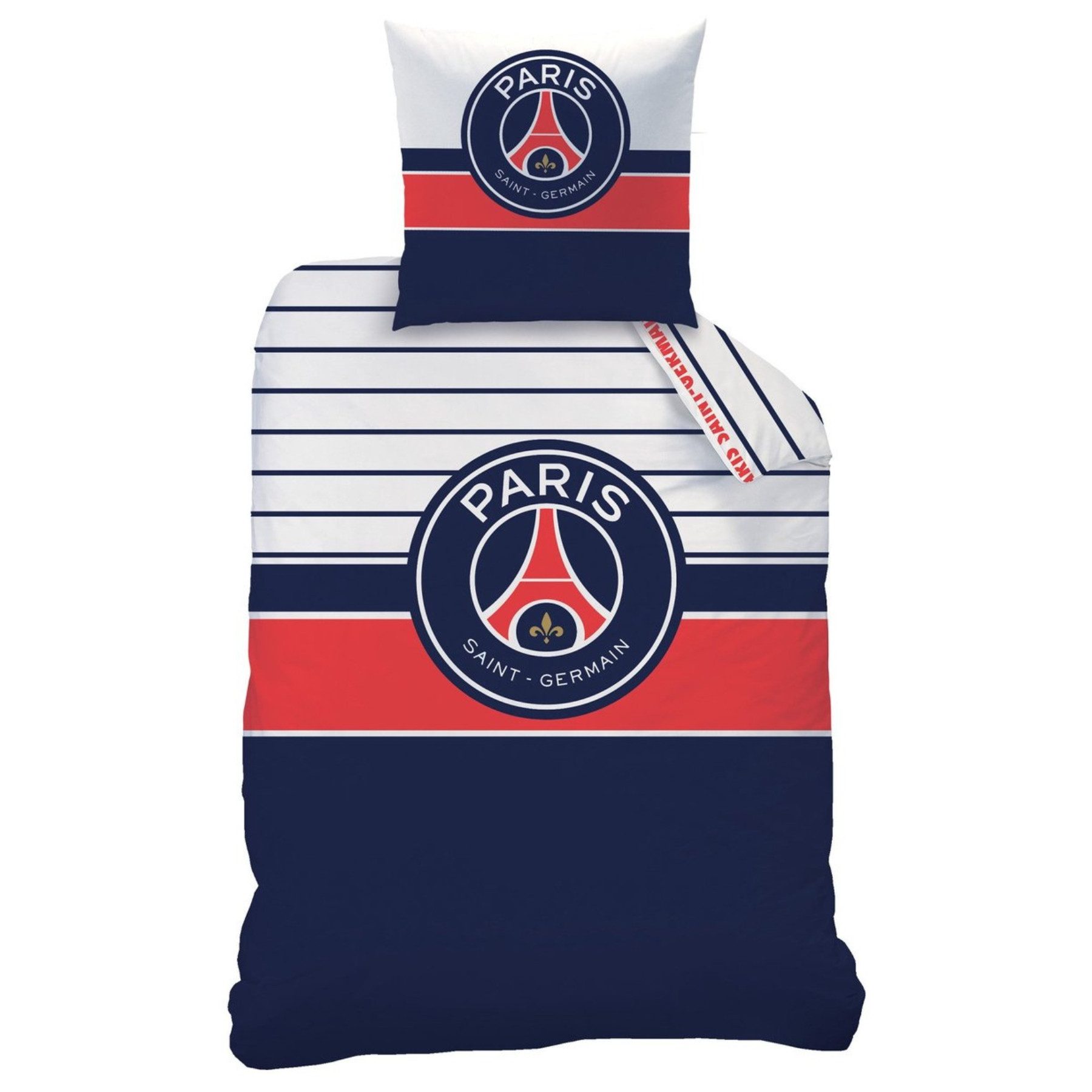 PARIS SAINT-GERMAIN Bettwäsche Baumwolle Bettwäsche Set 140 × 200 cm mit Kissenbezug 60 × 63 cm, Baumwolle
