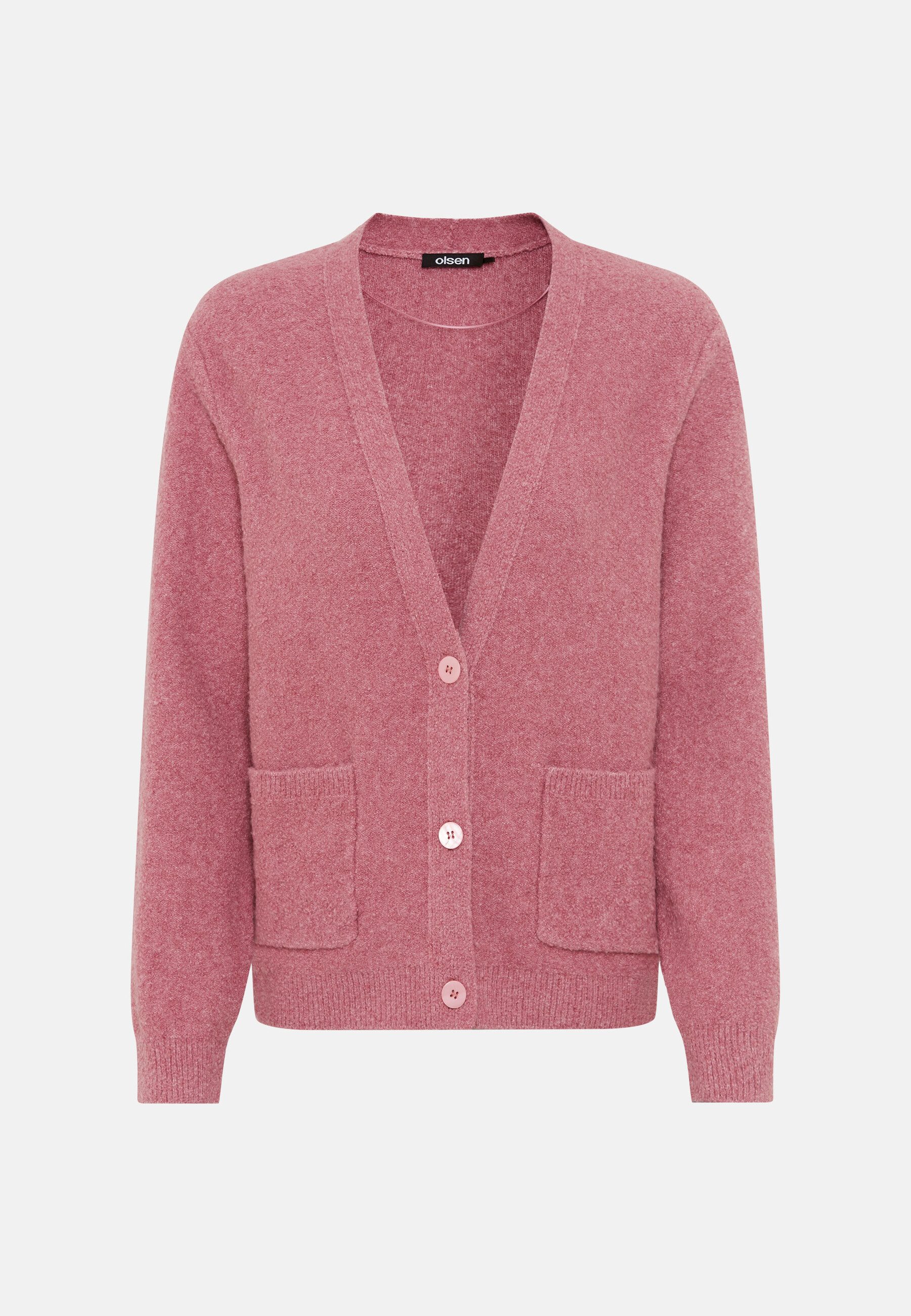 Olsen Cardigan mit V-Ausschnitt und Knopfleiste