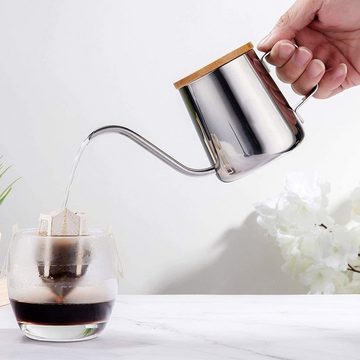 GelldG Wasserkessel Kaffeekessel, Mini-Kaffeekocher, Edelstahl, perfekt für Kaffeefilter.