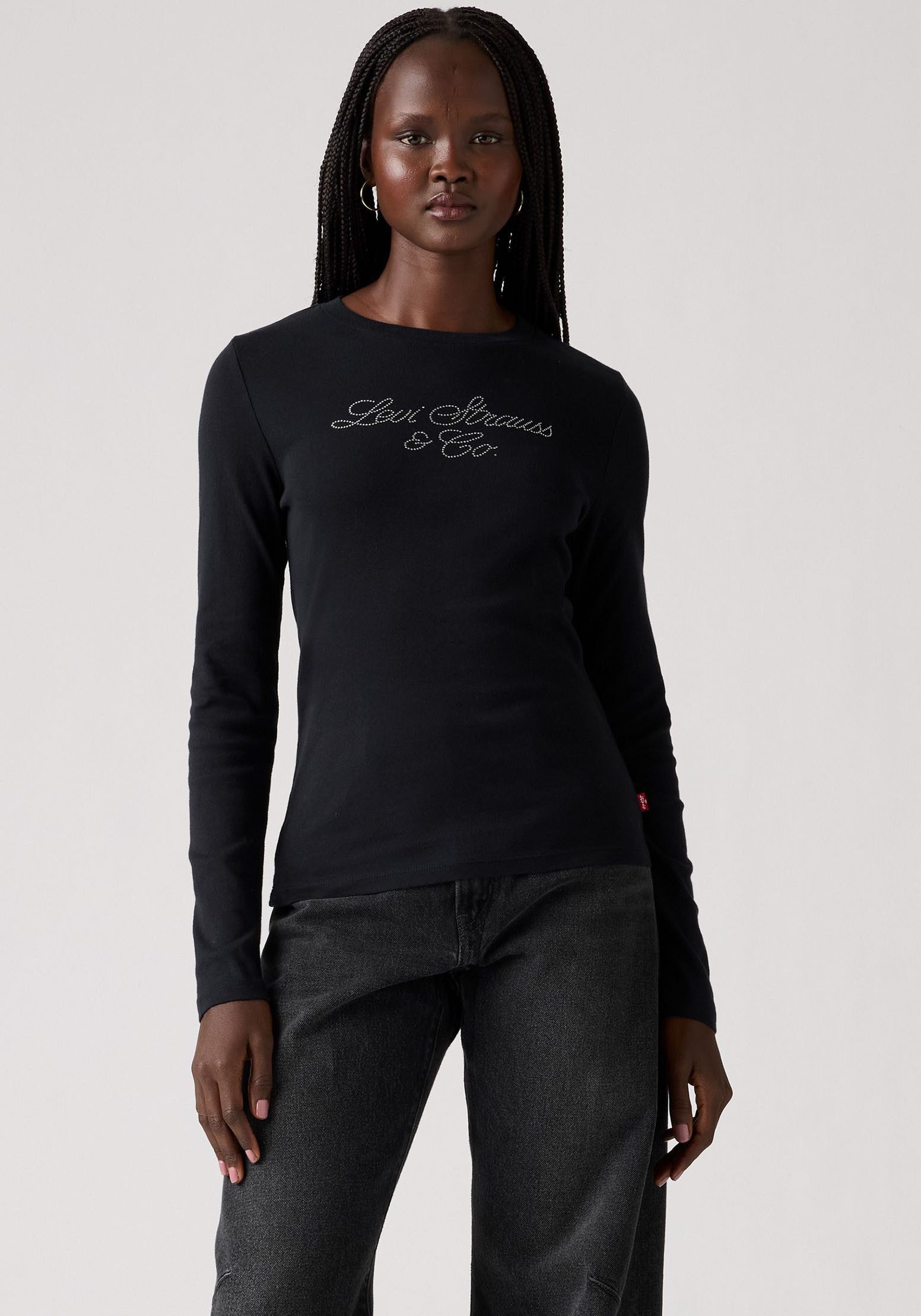 Levi's® Langarmshirt GR ESSENTIAL LS T mit Glitzersteinen