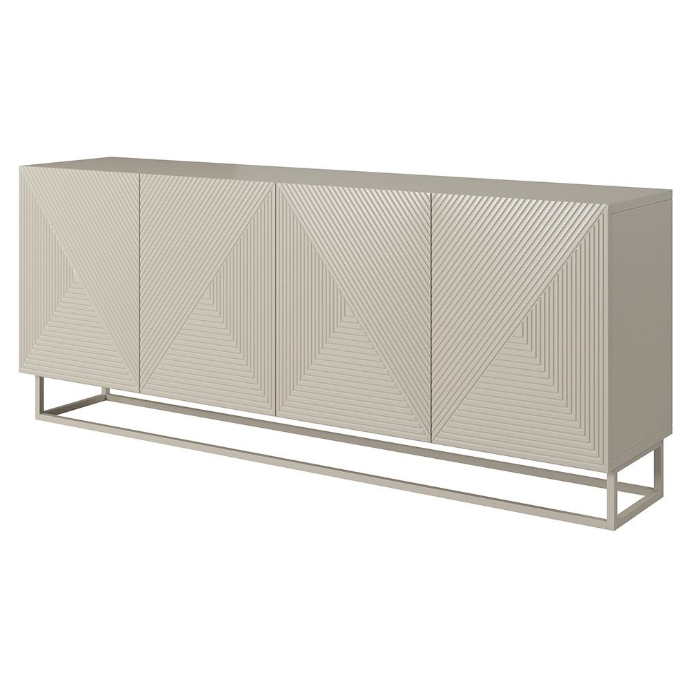 Lomadox Sideboard ADARE-141, 200 cm breit, kaschmir mit gerillter Front, Me günstig online kaufen