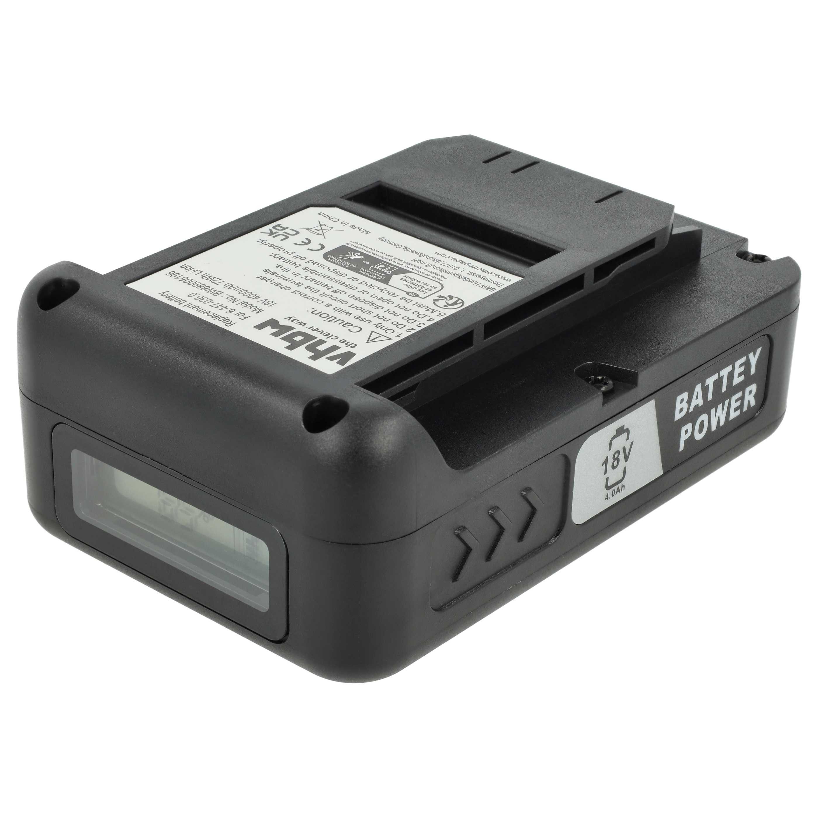 vhbw Akku passend für Kärcher LMO 5-18 Dual, LTR 18-25, LTR 18-30 Akku Akku Li-Ion 4000 mAh (18 V, 1 St), Leistungsfähiger Austausch-Akku für Werkzeug Powertools wie