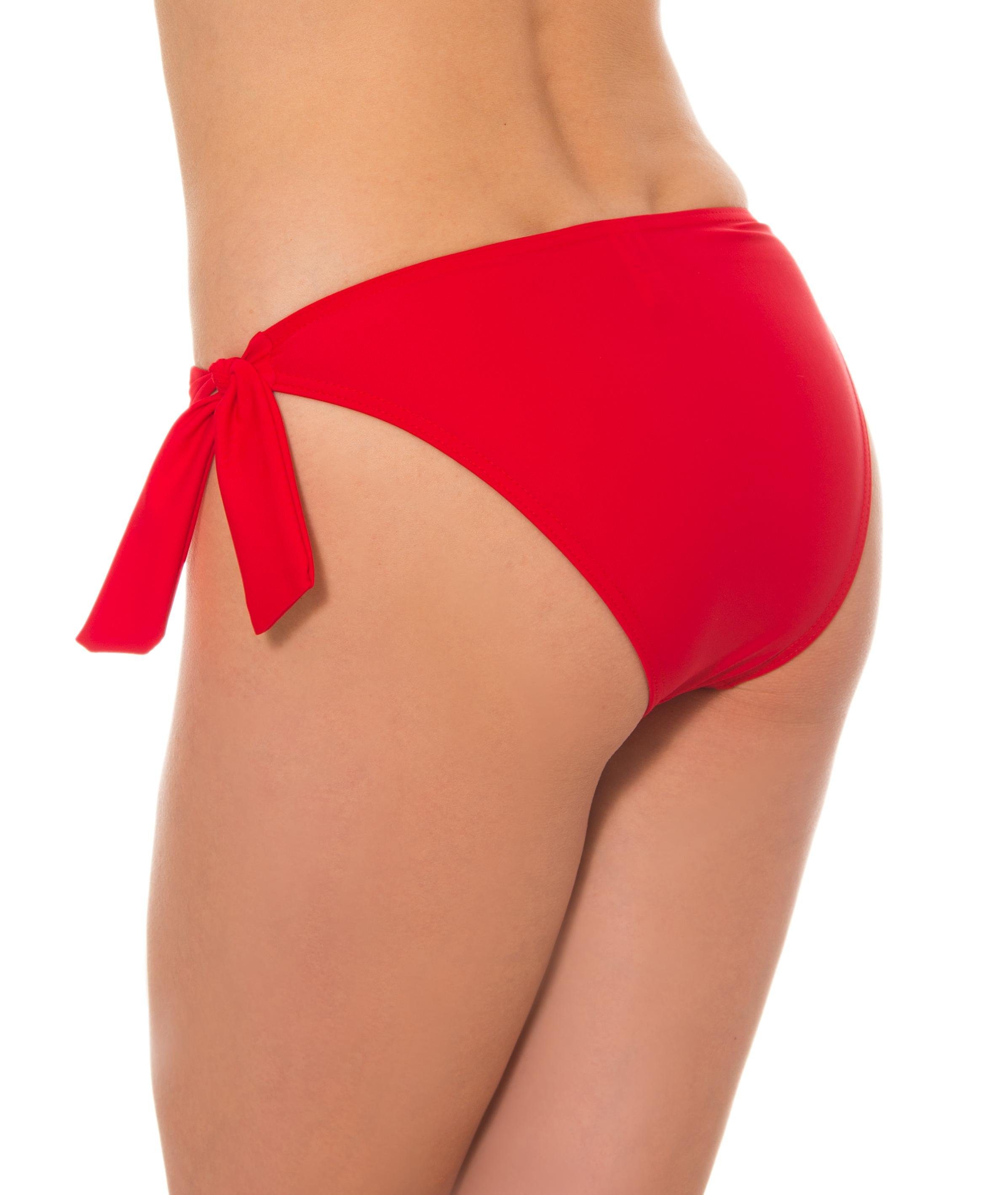 Aquarti Bikini-Hose Damen Bikinihose seitlich zum Binden Hüftslip in schönen Unifarben