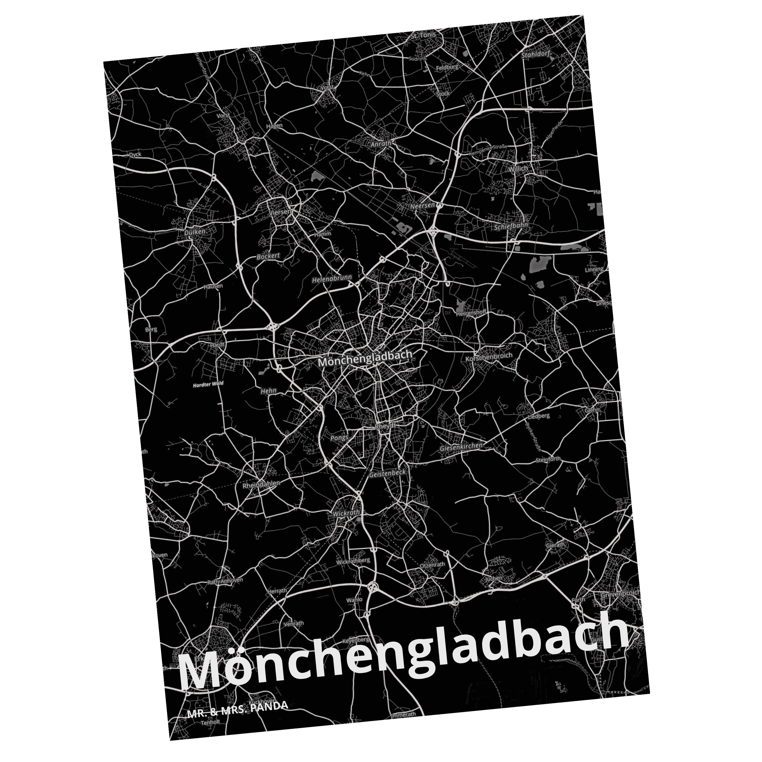 Mr. & Mönchengladbach Mrs. Einladung, Postkarte Dorf, Geschenkkarte, Karte, Panda - Gr Geschenk