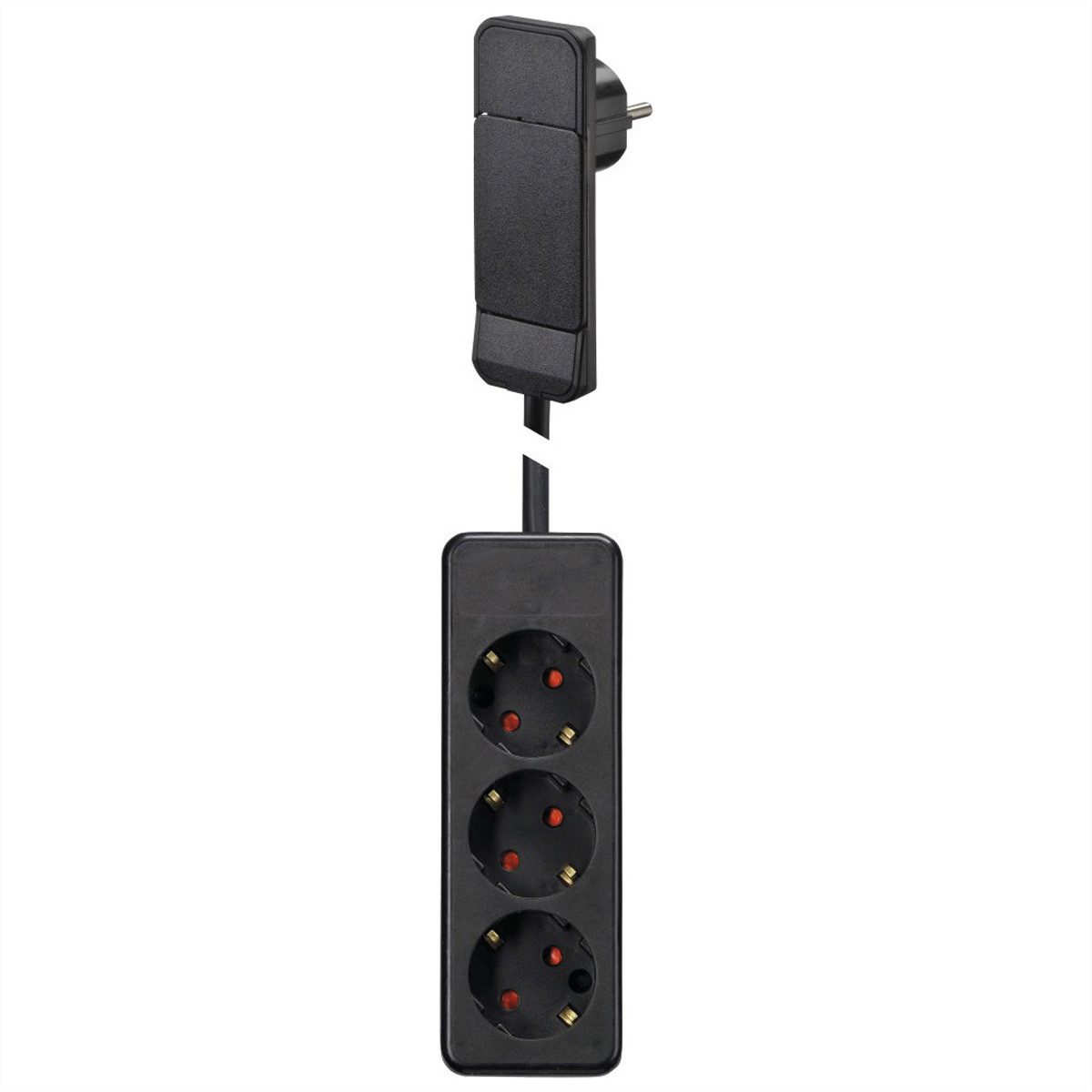 Bachmann SmartPlug Flachstecker Steckdosenleiste (Kabellänge 1.6 m), mit 3x Schutzkontakt Steckdosenleiste, 933.014