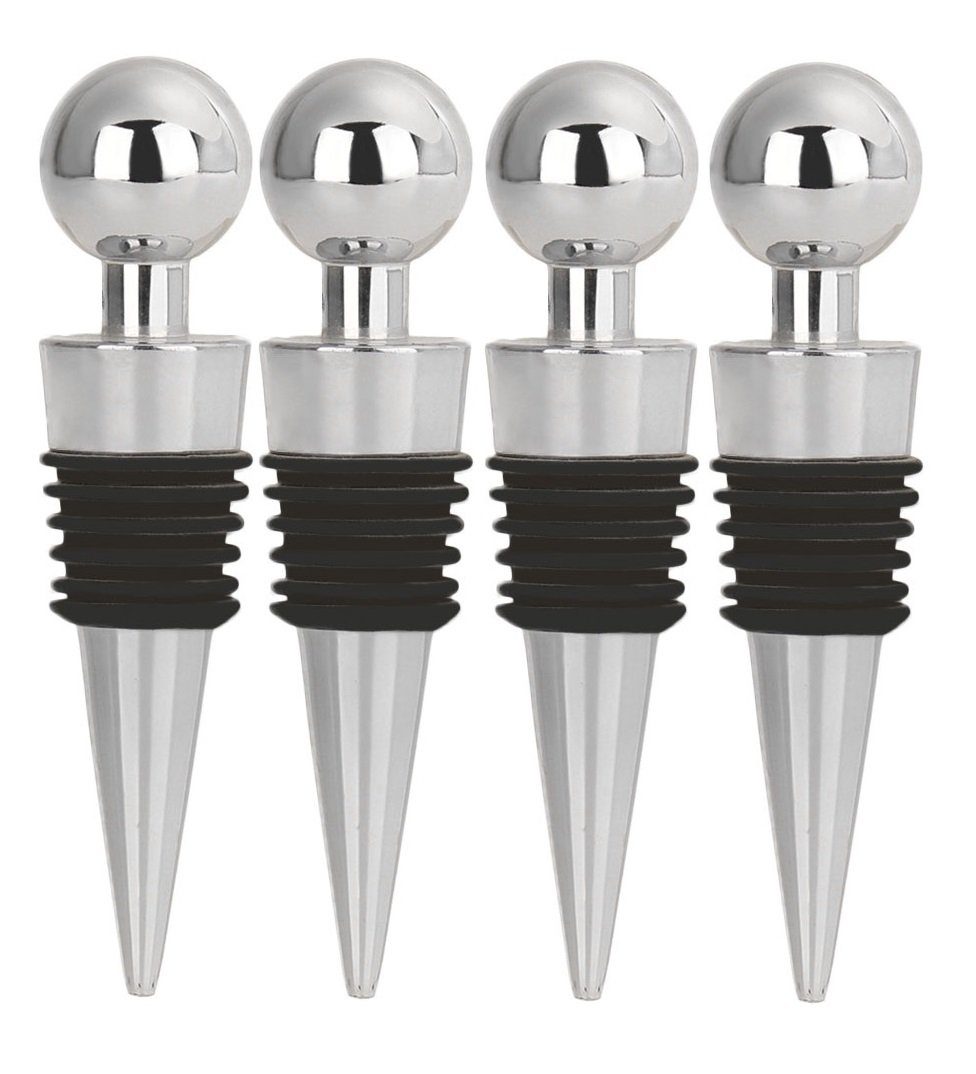 BAYLI Pizzaschneider 4er Set Flaschenverschluss [Universal] für Wein, Sekt, Champagner &