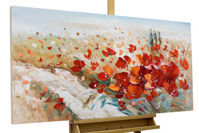 KUNSTLOFT Gemälde »Flammende Blüten«, handgemaltes Bild auf Leinwand