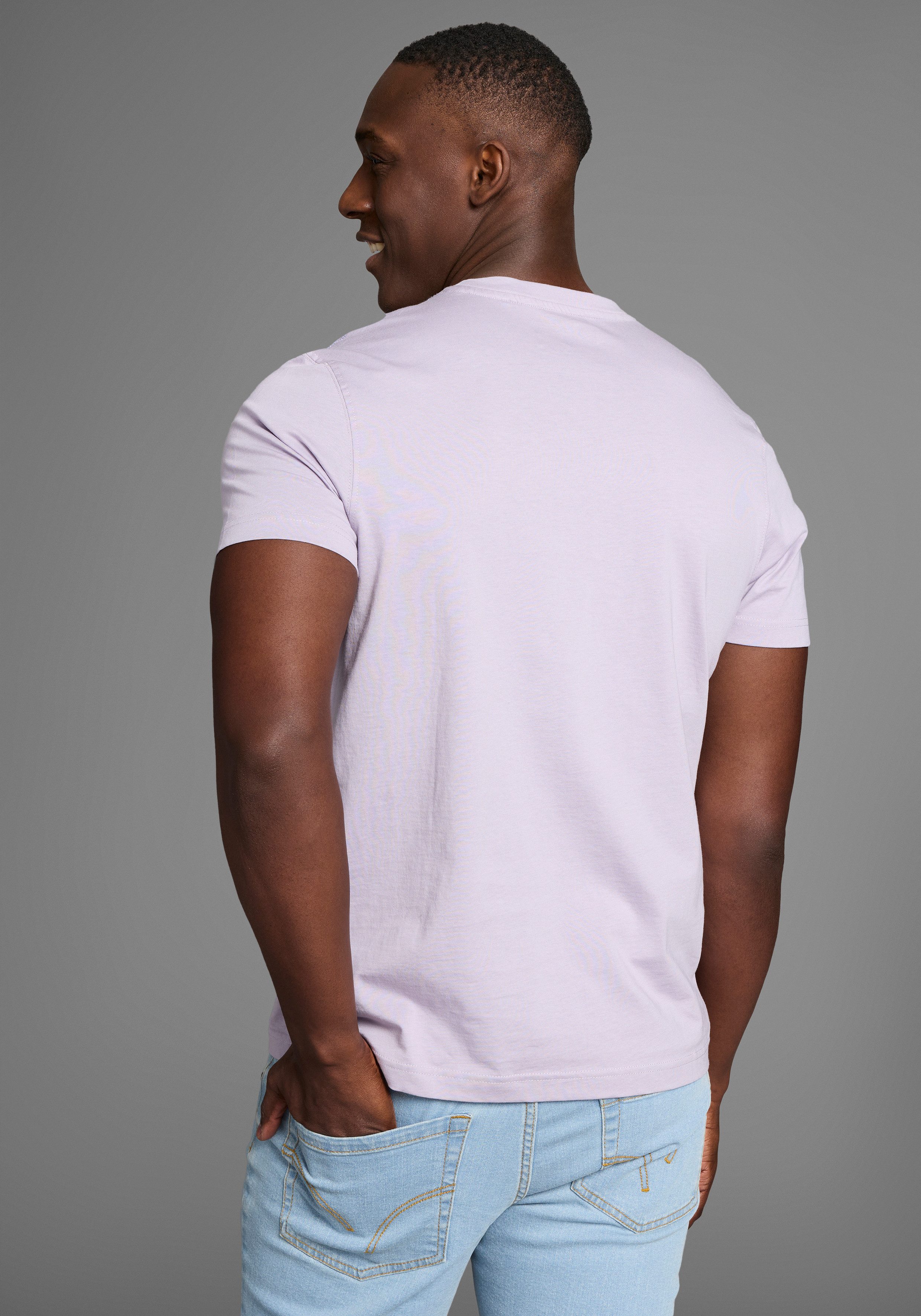DELMAO Rundhalsshirt Kurzarm, Regular Fit, basic, günstig online kaufen