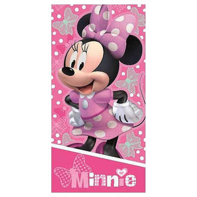 Disney Minnie Mouse Badetuch Minnie Maus, Strandtuch 70 x 140 cm