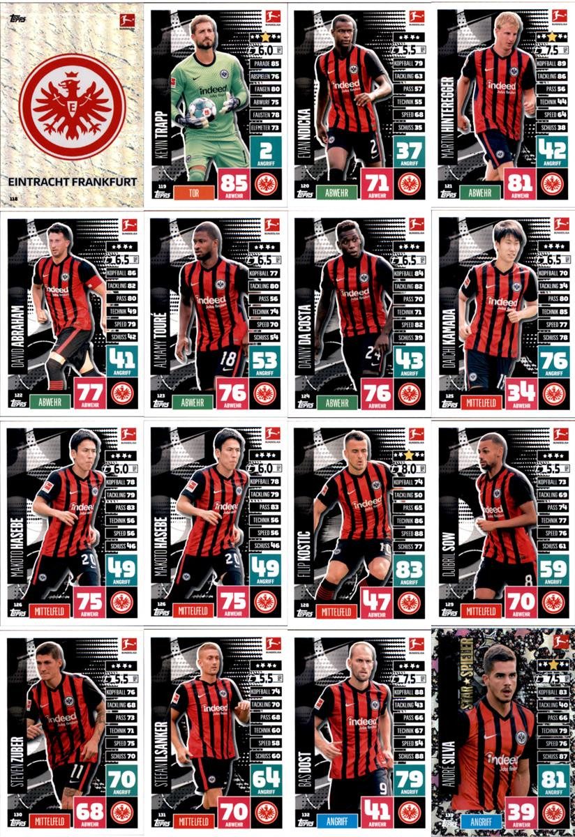 Topps Sammelkarte Topps Match Attax - 2020/21 - Mannschaftspaket - Eintracht Frankfurt