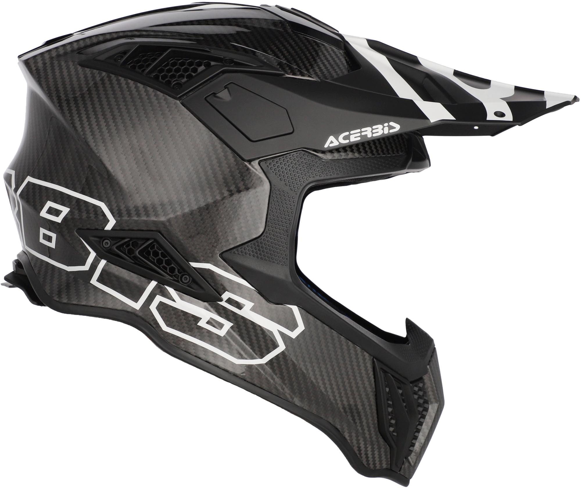 Acerbis Motocrosshelm Airstrike-C Carbon Motocross Helm, Notfallsystem-Polsterung (EQRS),herausnehmbares Innenfutter