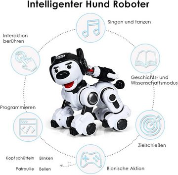 COSTWAY RC-Roboter Hund Roboter, mit Musik-, Tanz-, Blink- und Schießfunktion