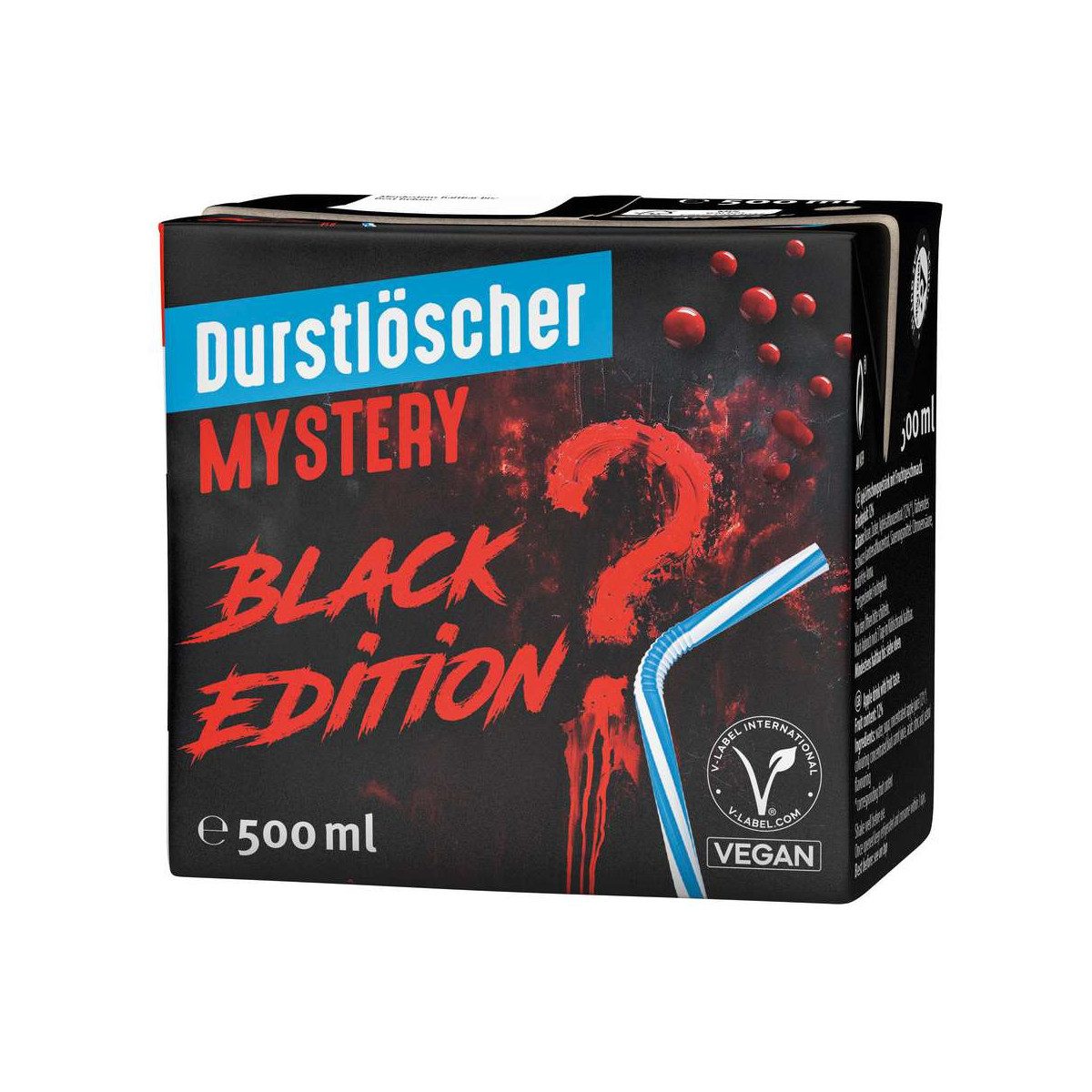 DURSTLOESCHER Softgetränk, Durstlöscher Mystery Black Edition schwarzes Design Packung 500ml