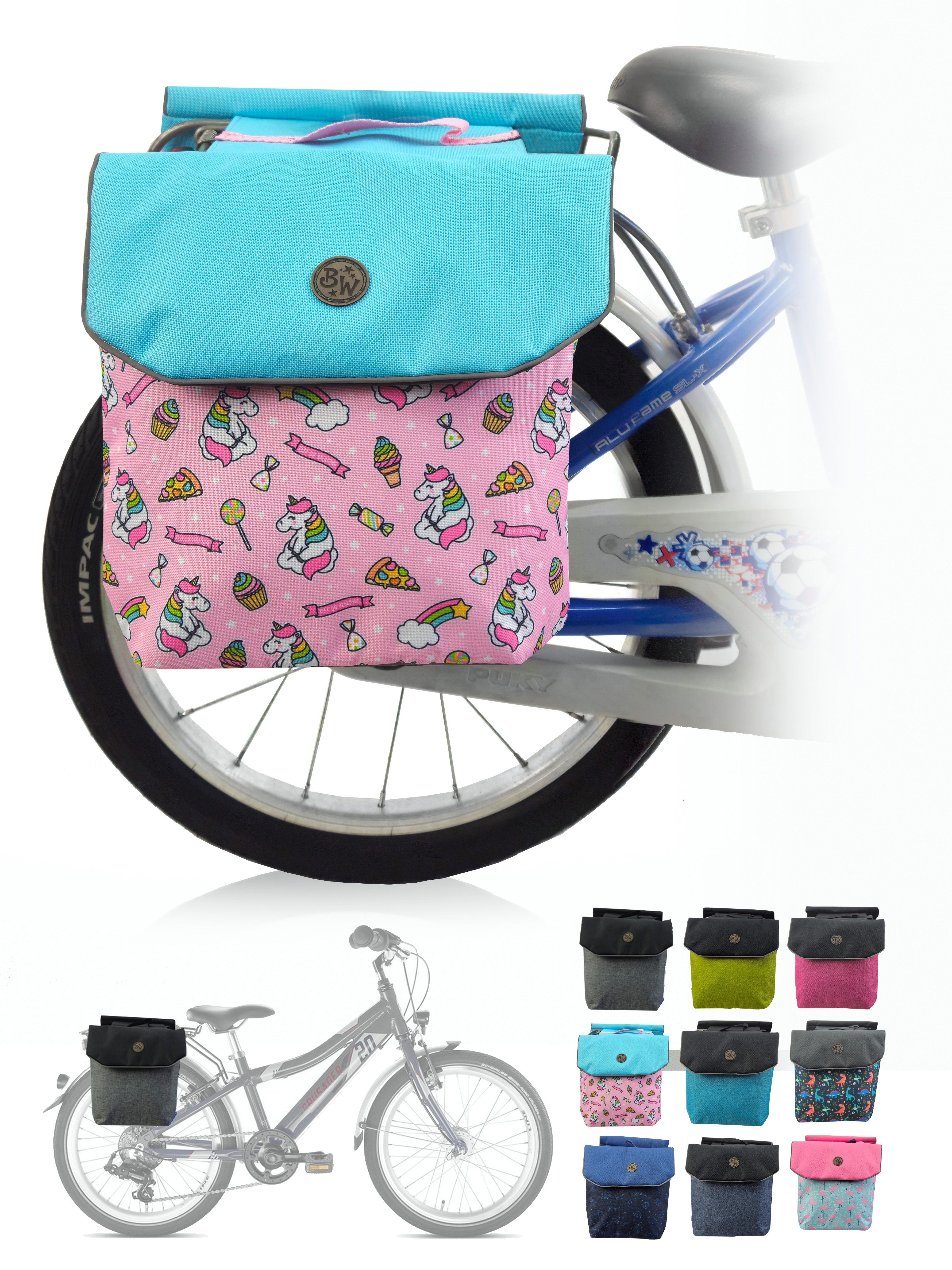 Fahrrad-Gepäckträger Gepäckträgertasche Fahrradtasche für Kinder z.B. für Puky Räder (M2)